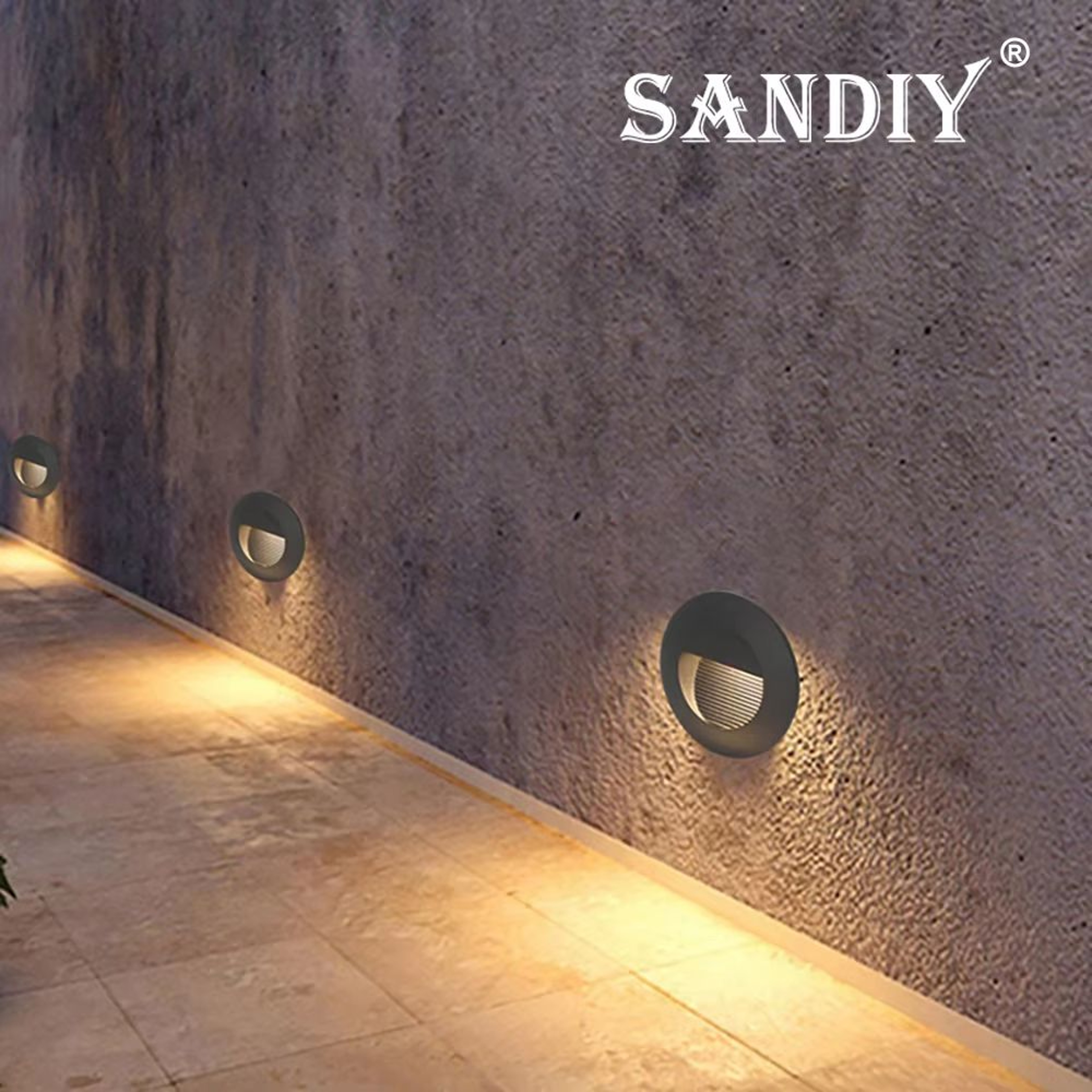 Outdoor Waterproof Recessed LED Stair  Wall Light 12V110V220V Round Exterior Nightlight 5