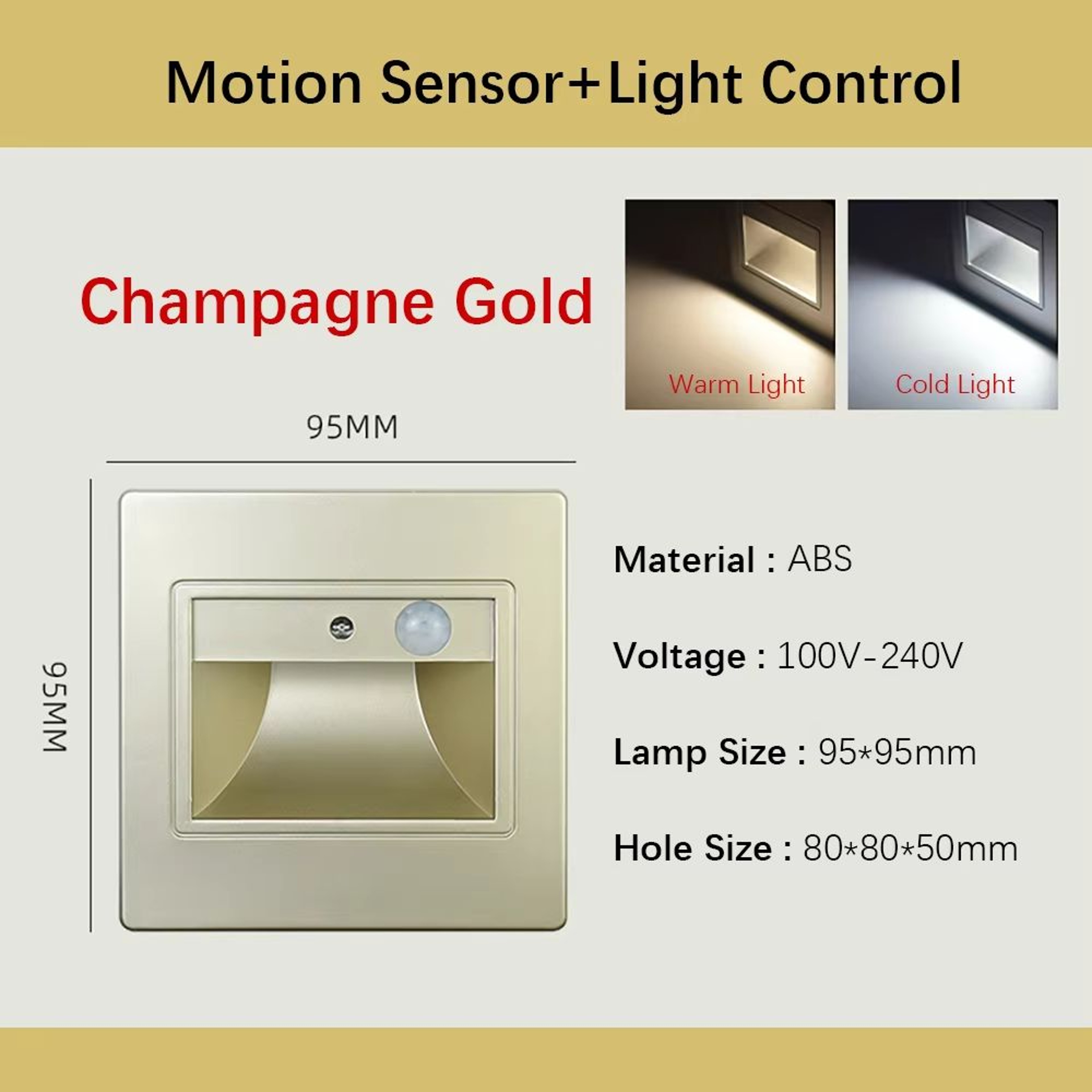 Smart Motion Sensor Recessed Stair  Wall Light With Voice Activation 15