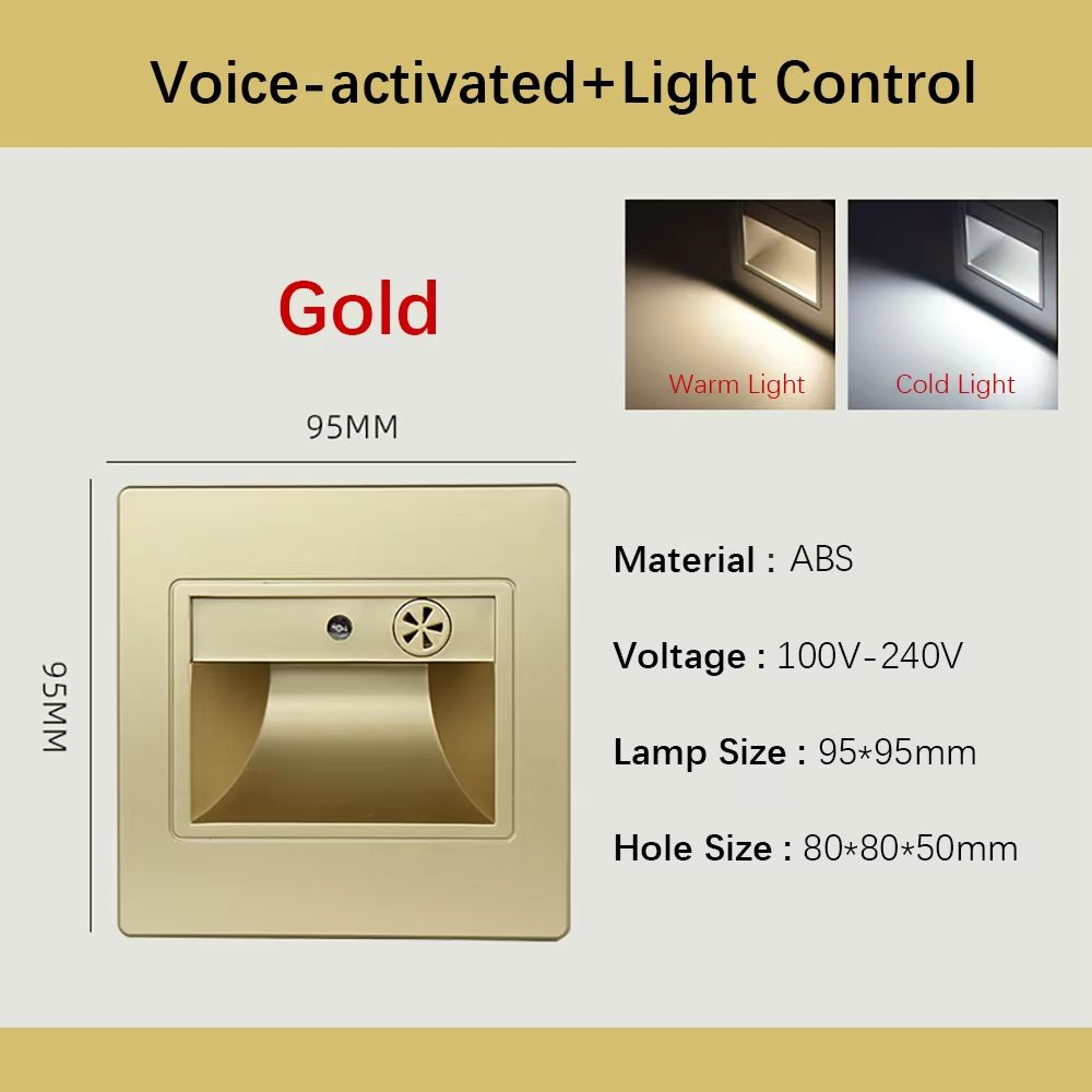 Smart Motion Sensor Recessed Stair  Wall Light With Voice Activation 19