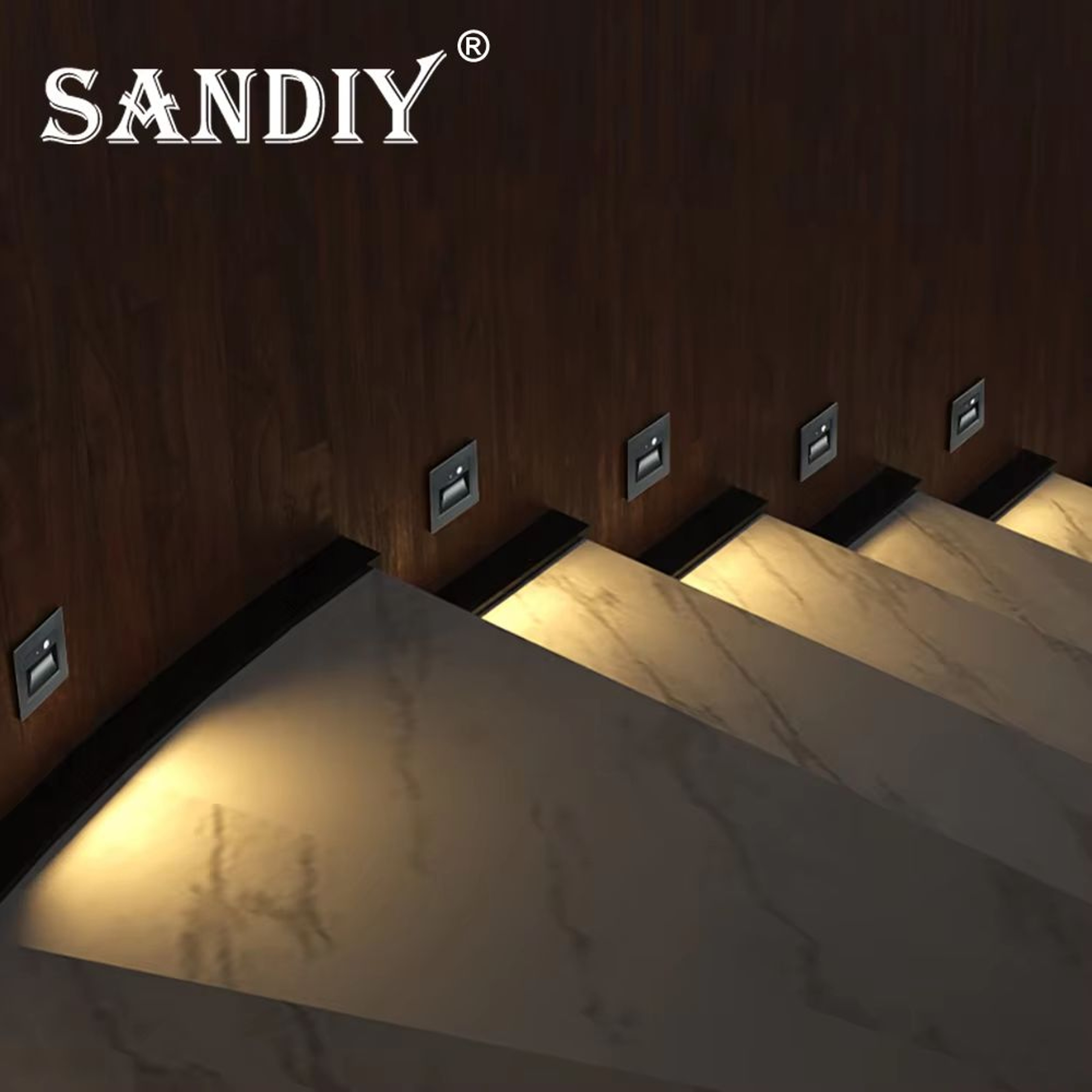 Smart Motion Sensor Recessed Stair  Wall Light With Voice Activation 2
