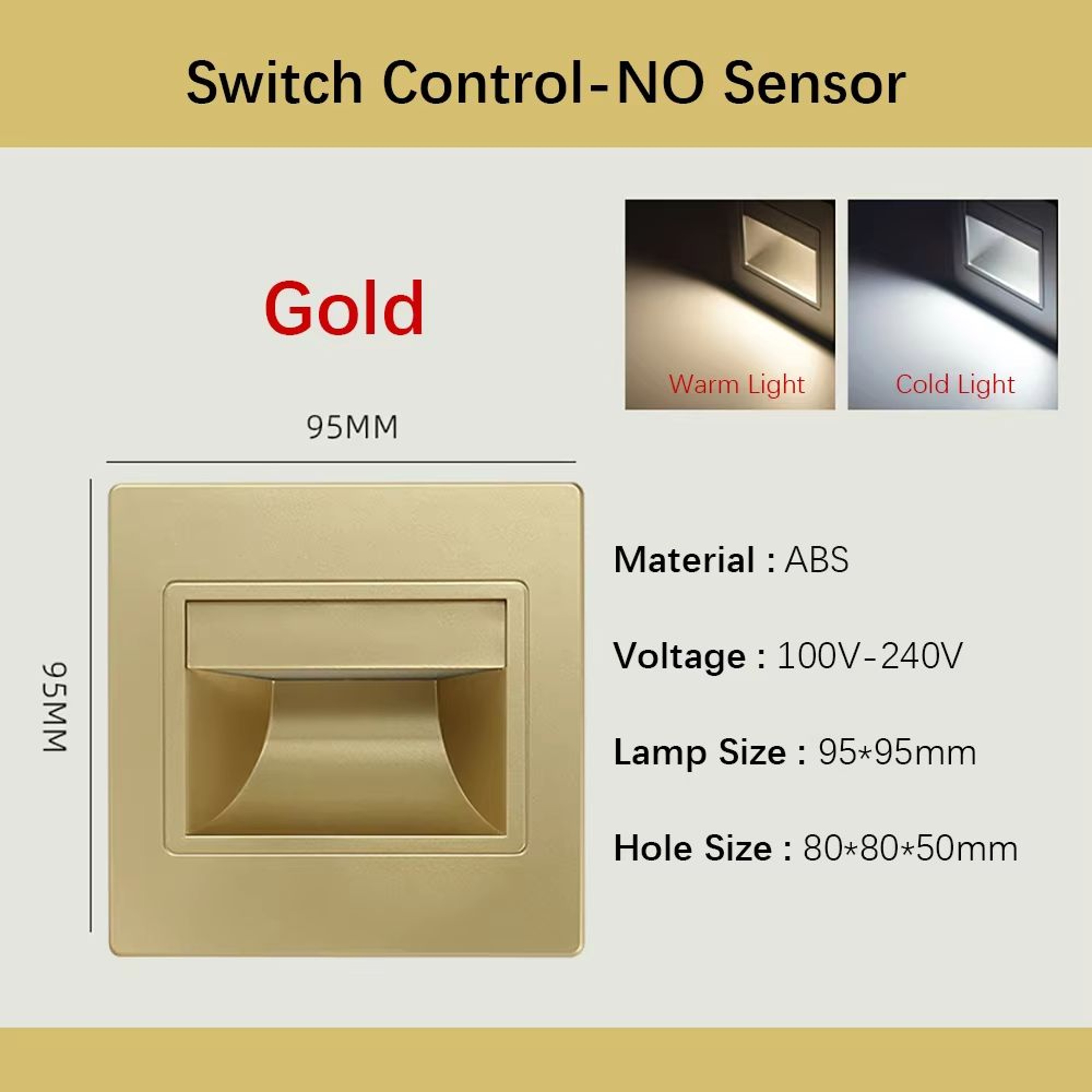 Smart Motion Sensor Recessed Stair  Wall Light With Voice Activation 6