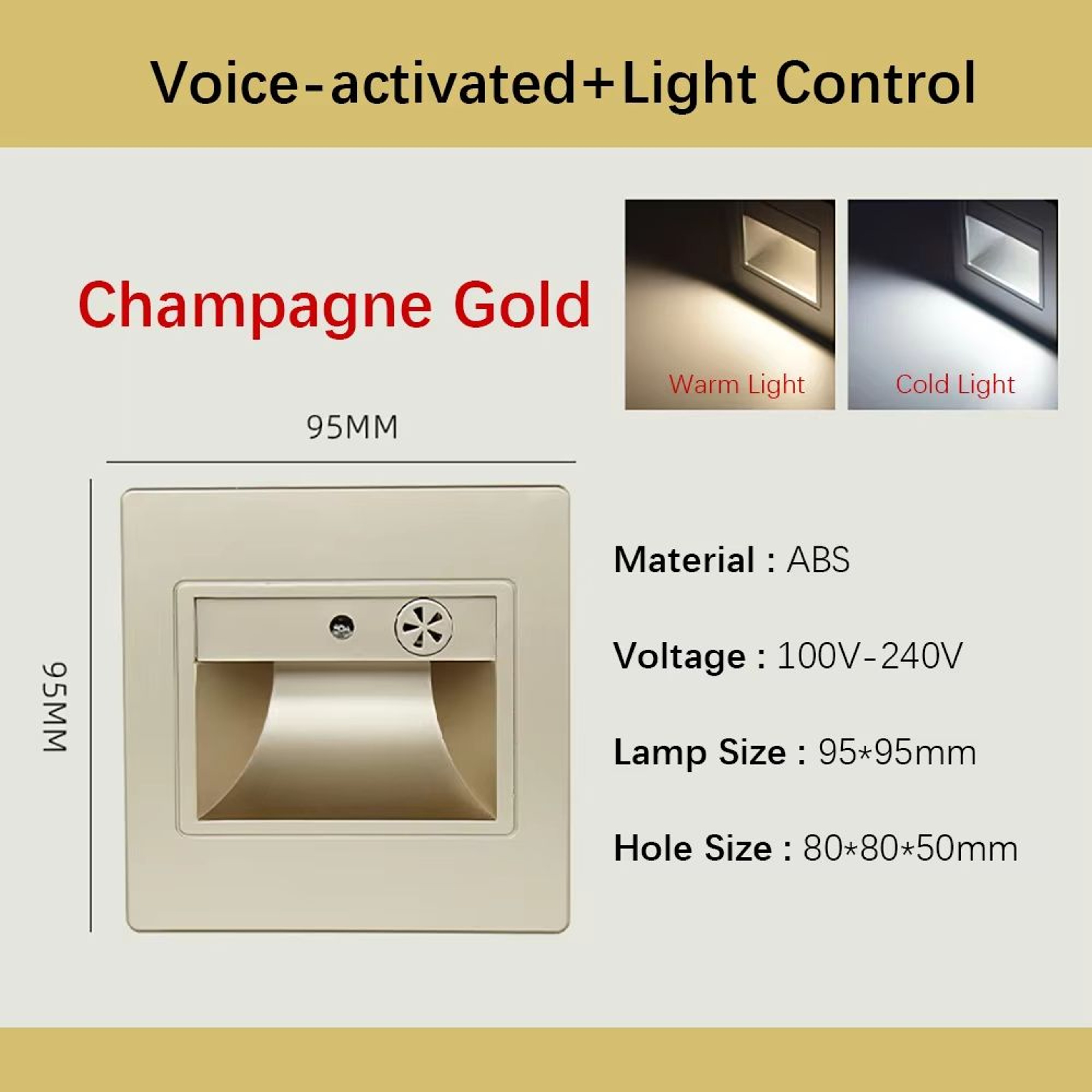 Smart Motion Sensor Recessed Stair  Wall Light With Voice Activation 20