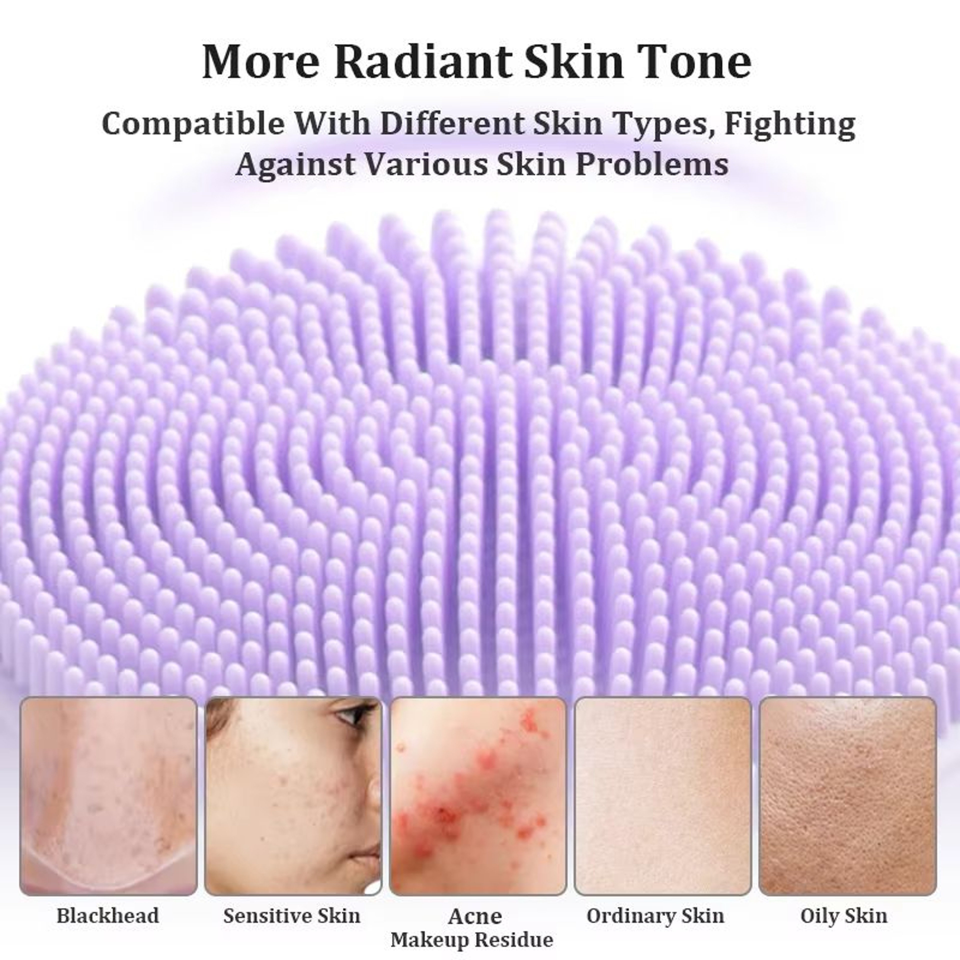 Rechargeable Sonic Waterproof Facial Cleansing Brush For Deep Clean Skin 2