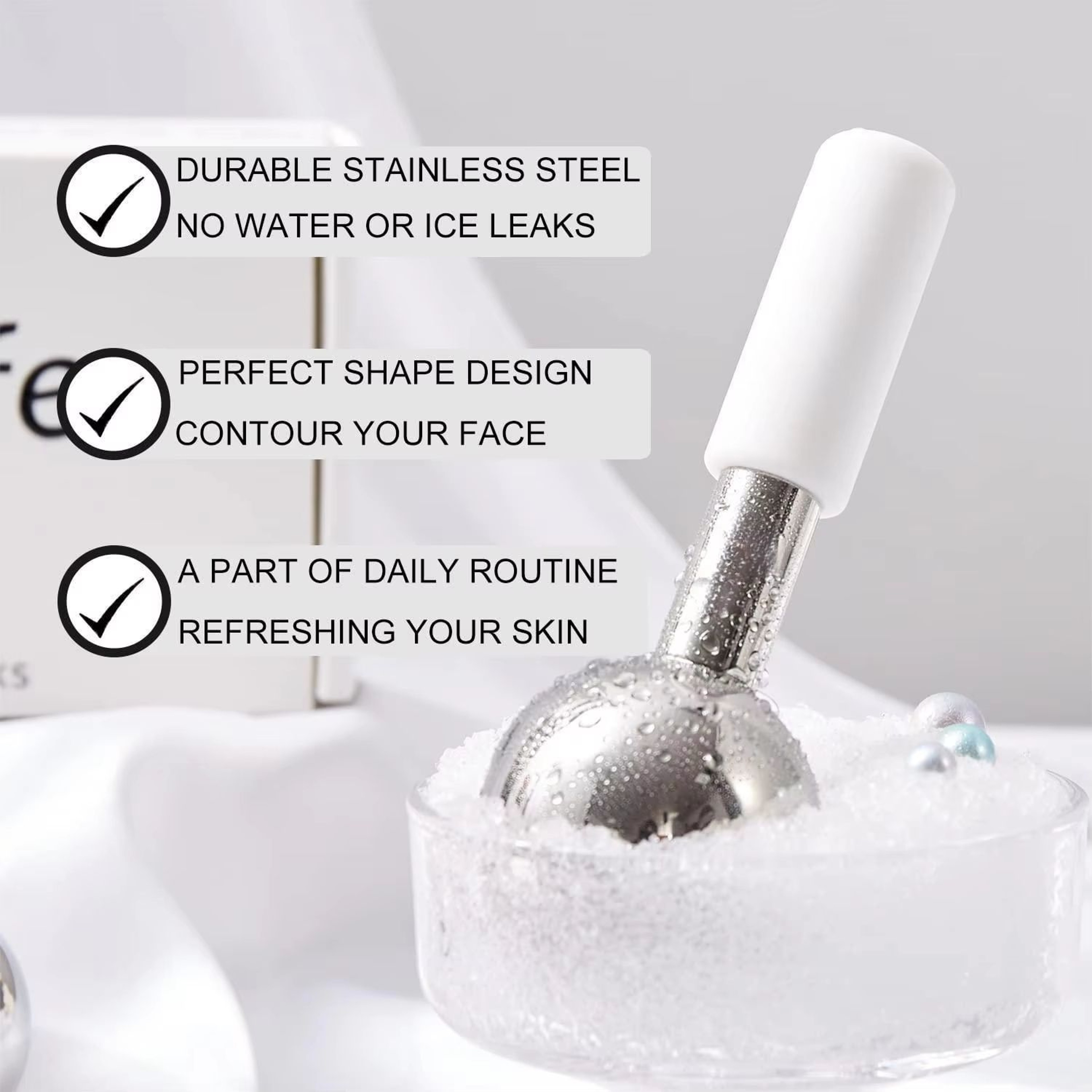 Mini Stainless Steel Ice Globes For Face And Eye Cooling 3