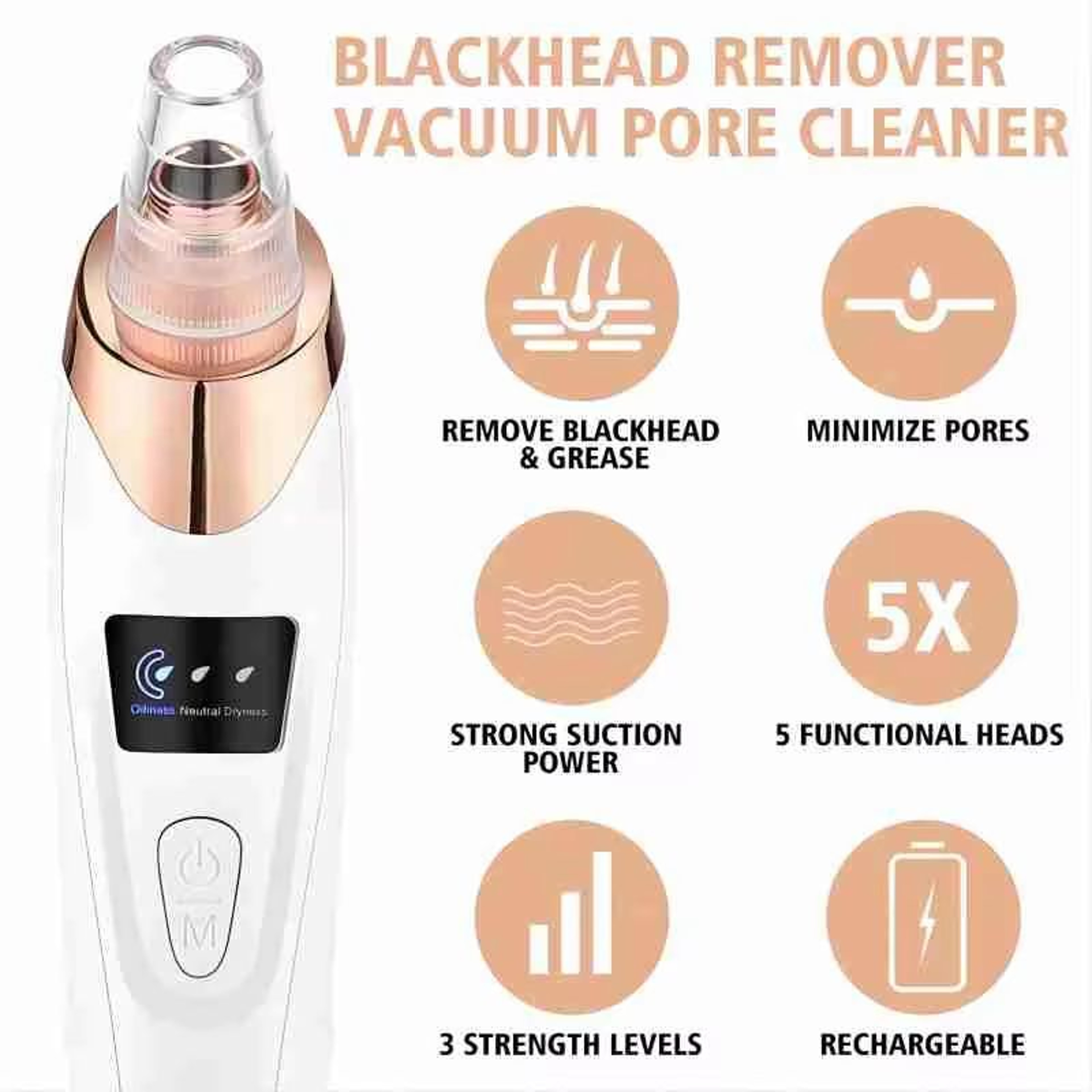 Electric Blackhead Remover Vacuum Pore Cleaner For Acne And Deep Facial Extraction 3