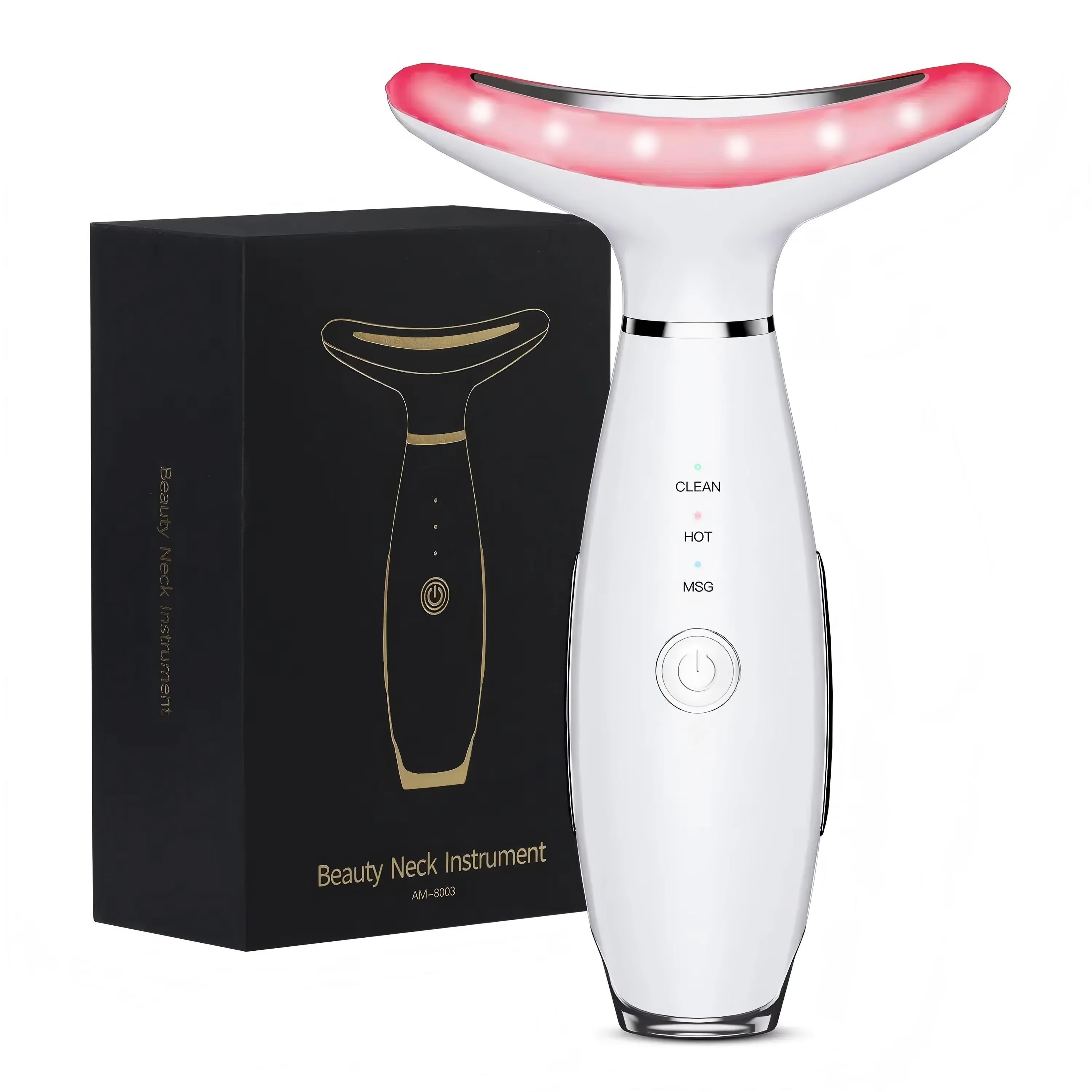 3in1 EMS Neck  Facial Beauty Device With LED Thermal Lift And Vibration For Double Chin Reduction 6