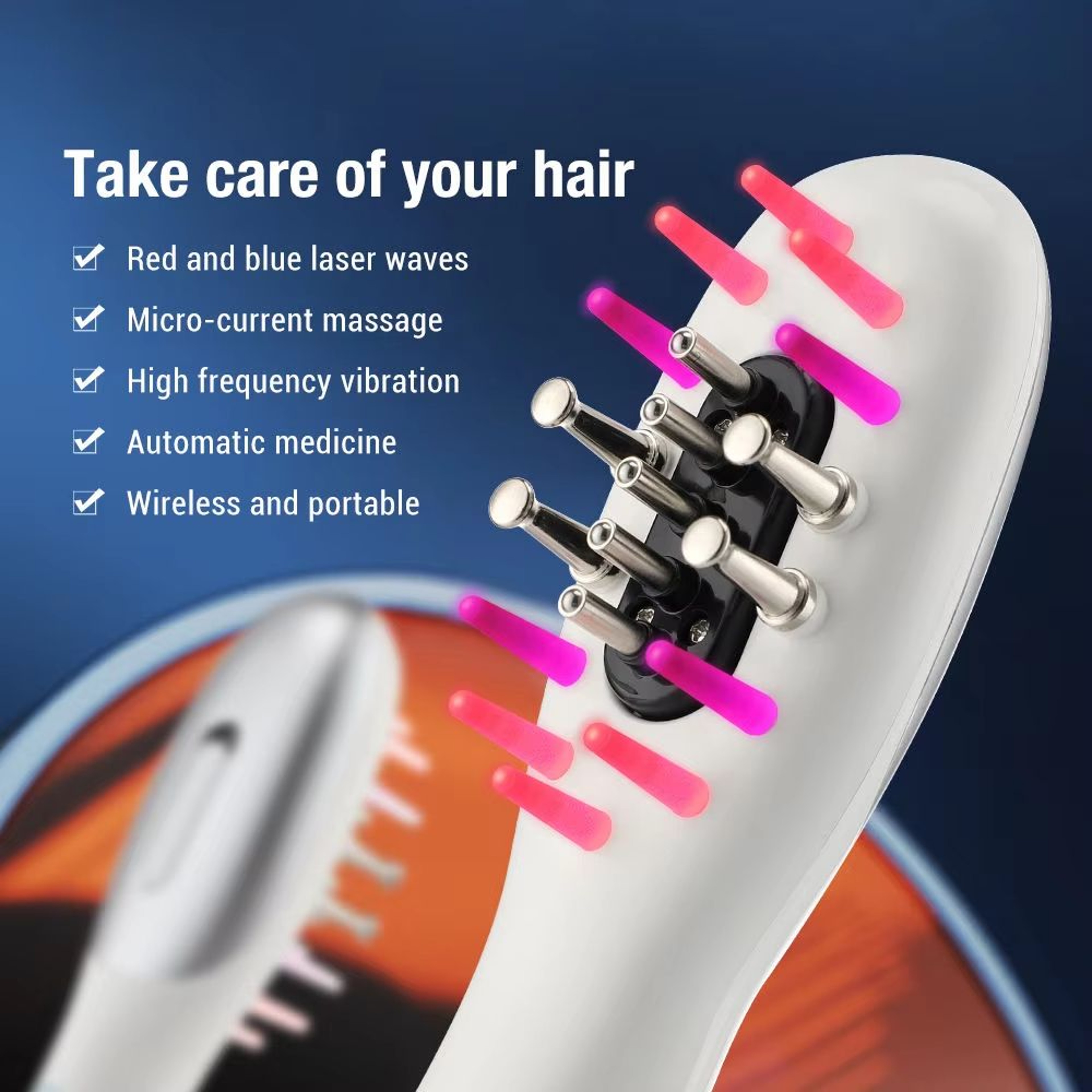 EMS Electric Scalp Massager Comb With LED Light And Hair Oil Applicator For Scalp Care  Hair Growth 1