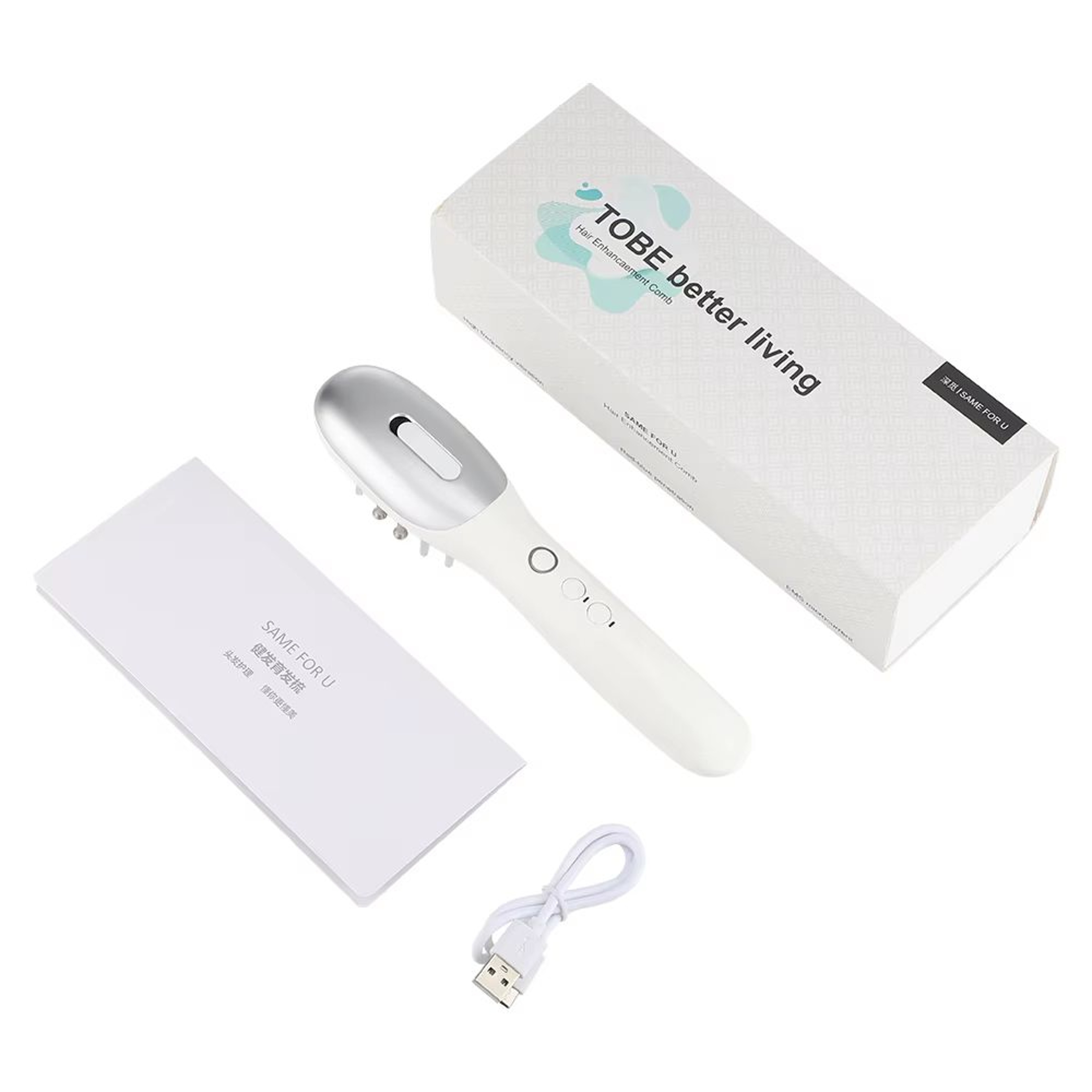 EMS Electric Scalp Massager Comb With LED Light And Hair Oil Applicator For Scalp Care  Hair Growth 6