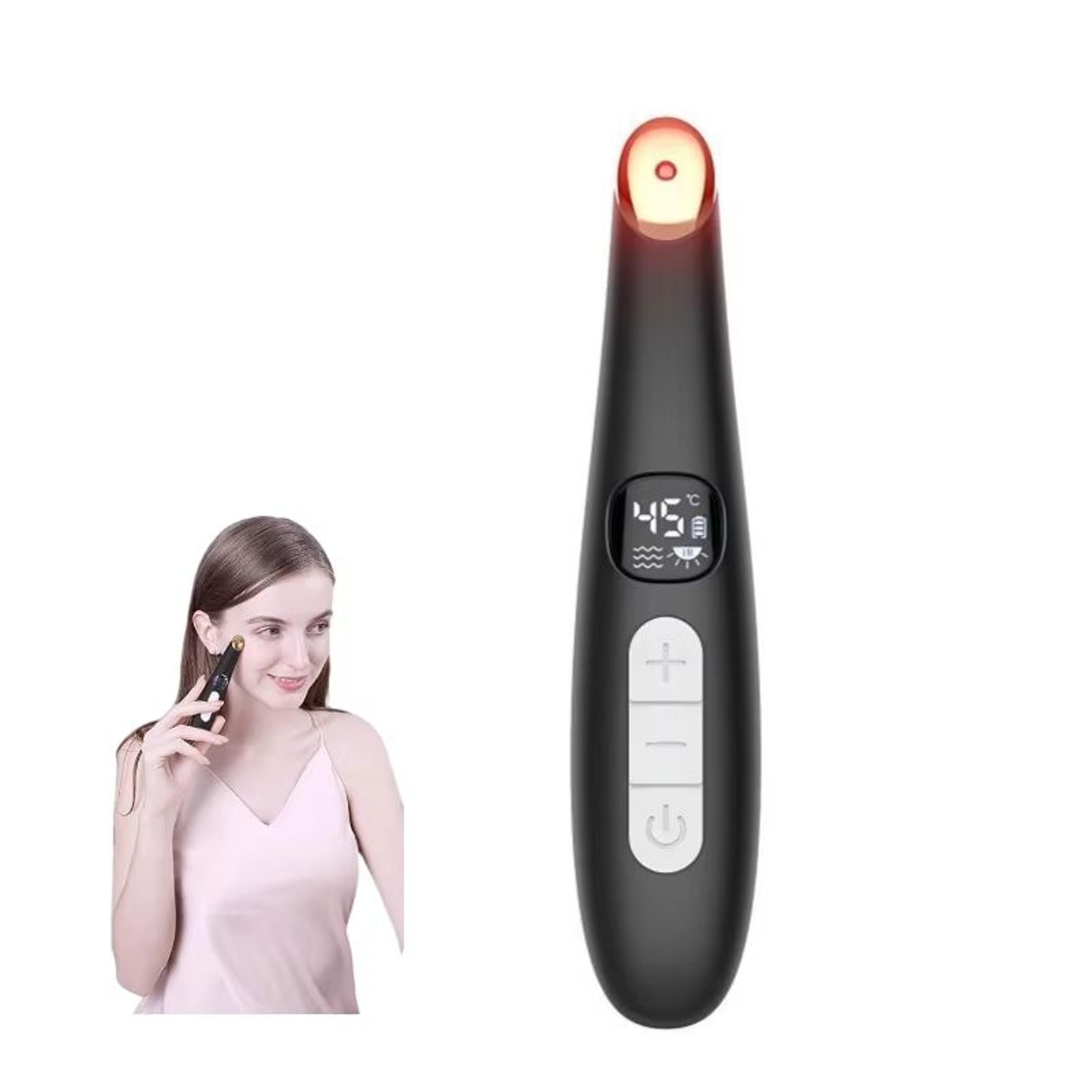 3in1 LED Eye Lift Wand With Red Light Therapy Vibration  Heat For Puffiness Dark Circles  Dry Eye R 0