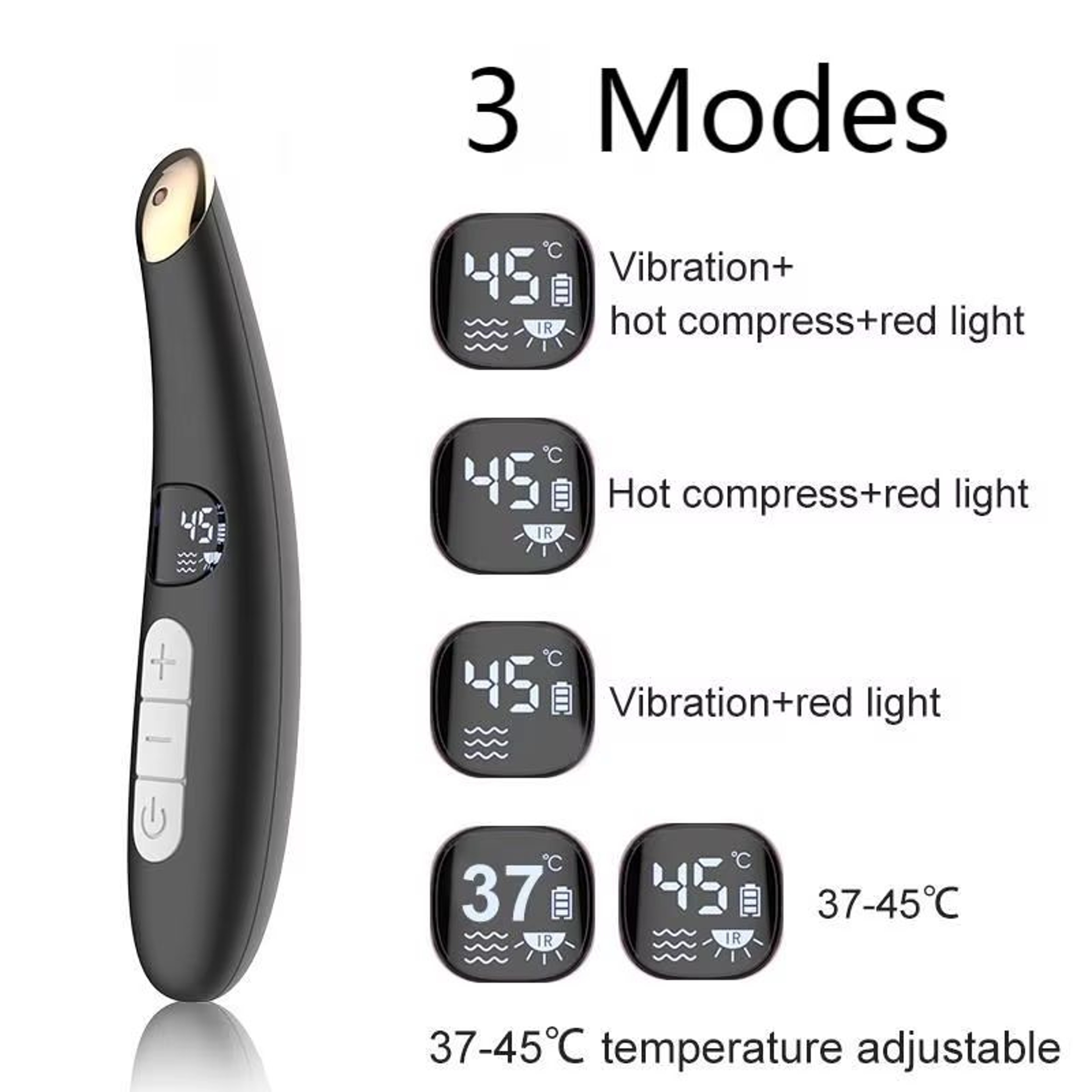 3in1 LED Eye Lift Wand With Red Light Therapy Vibration  Heat For Puffiness Dark Circles  Dry Eye R 2