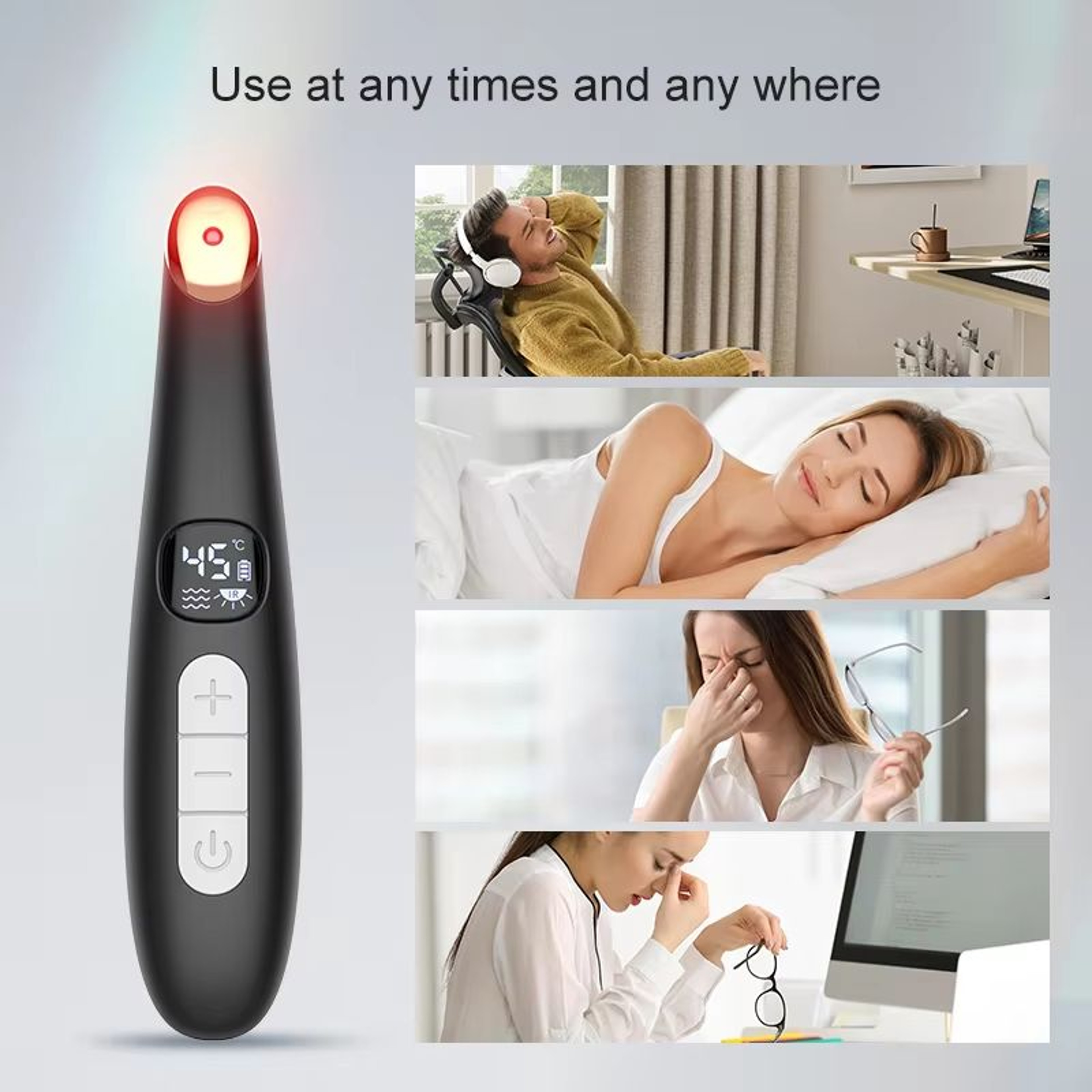 3in1 LED Eye Lift Wand With Red Light Therapy Vibration  Heat For Puffiness Dark Circles  Dry Eye R 5