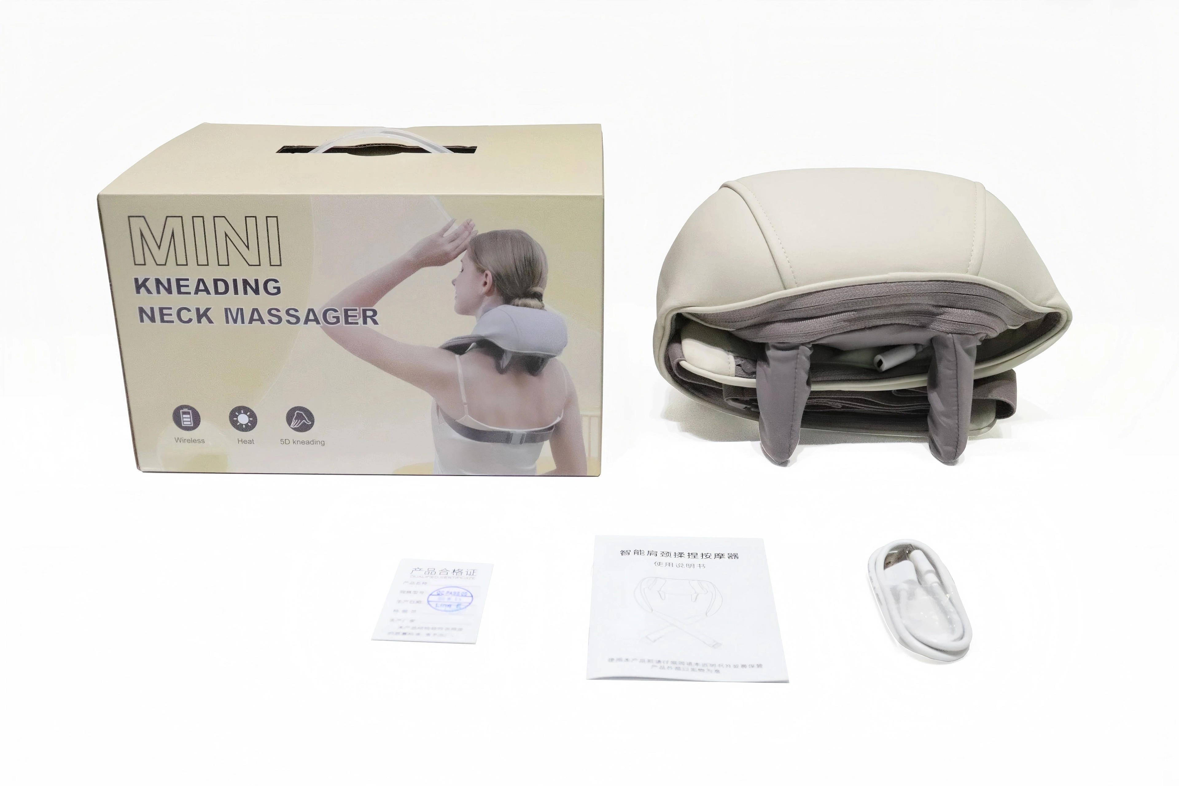 Wireless 6D Deep Tissue Neck Shoulder  Back Massager Pillow With Brushless Motor And Heat Therapy 6