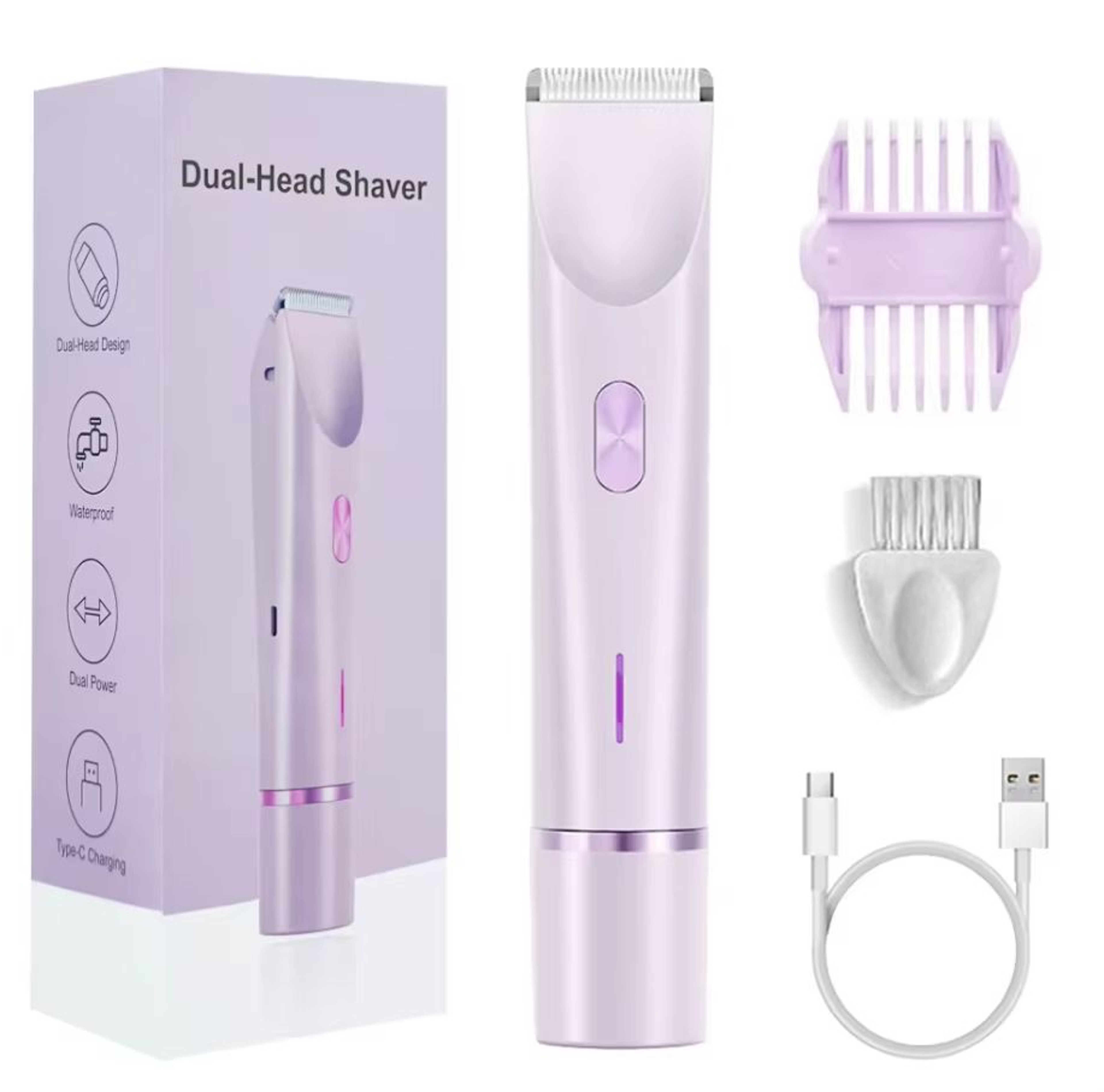 2 In 1 Women Electric Razor And Body Trimmer For Bikini Underarms Legs And Face Waterproof Painless 6