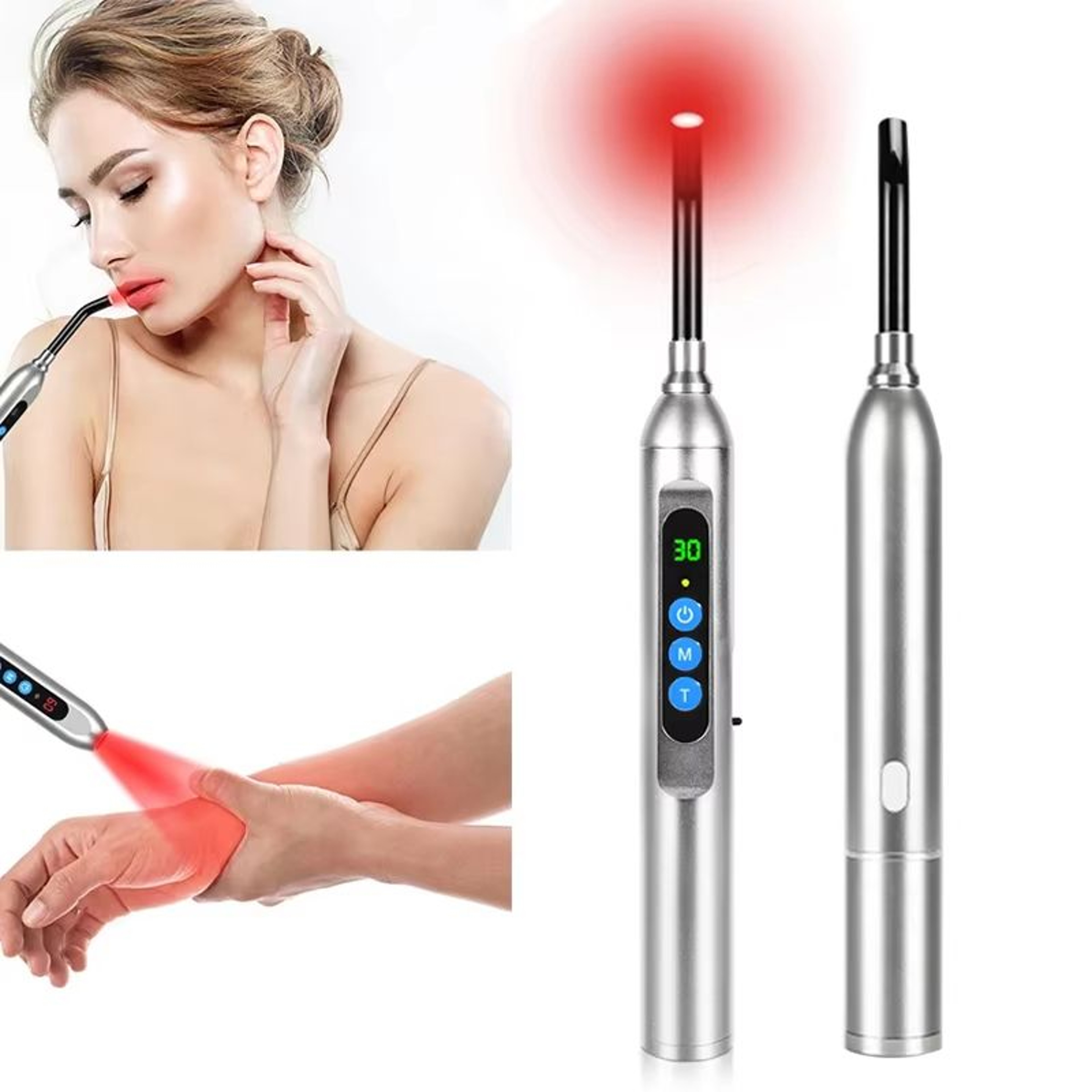 Red Light Therapy Cold Sore Treatment Device With 660 Nm And 850 Nm Near Infrared LED Light Wand 0