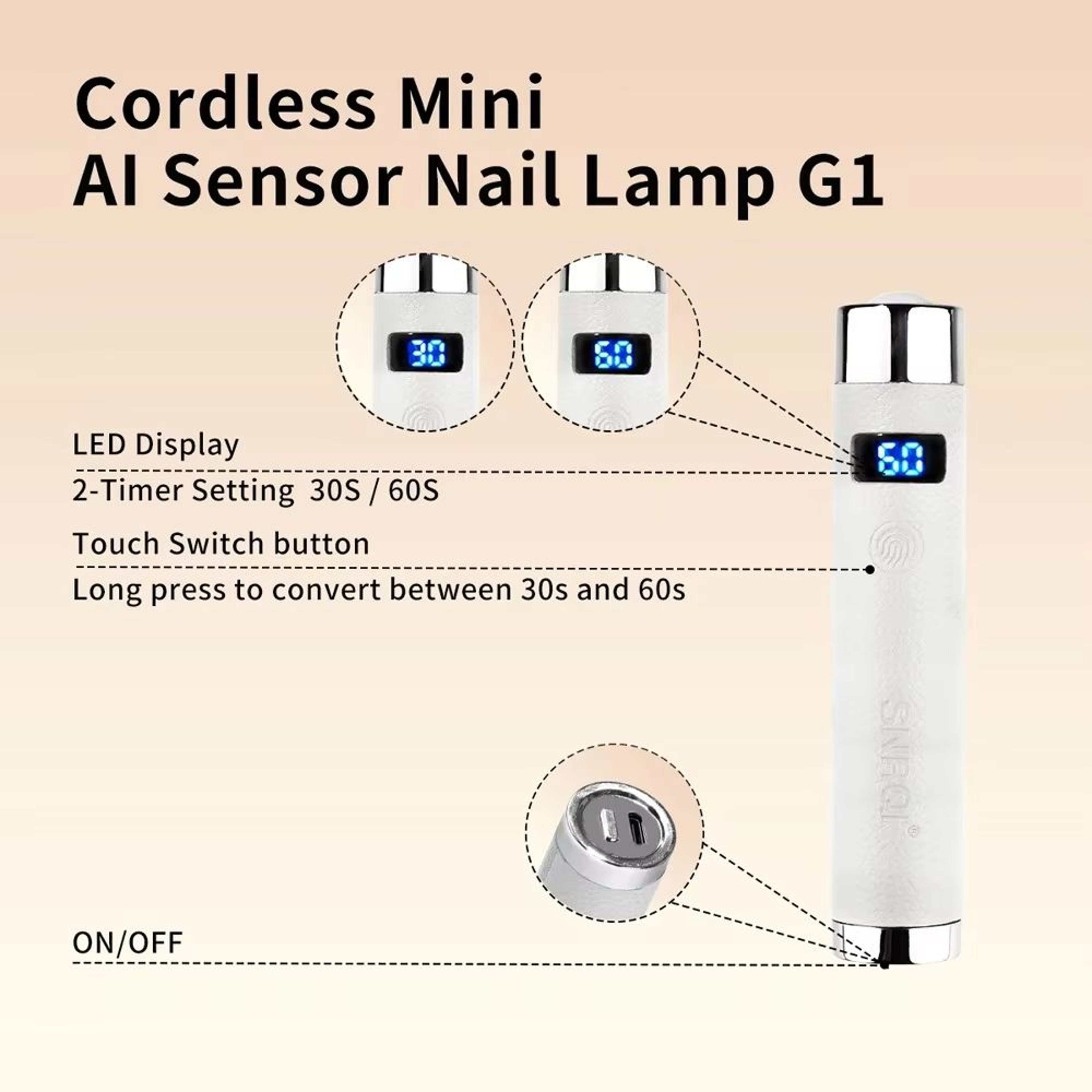 Cordless Mini UV LED Nail Dryer Lamp With AI Sensor For Fast Manicure Curing 3