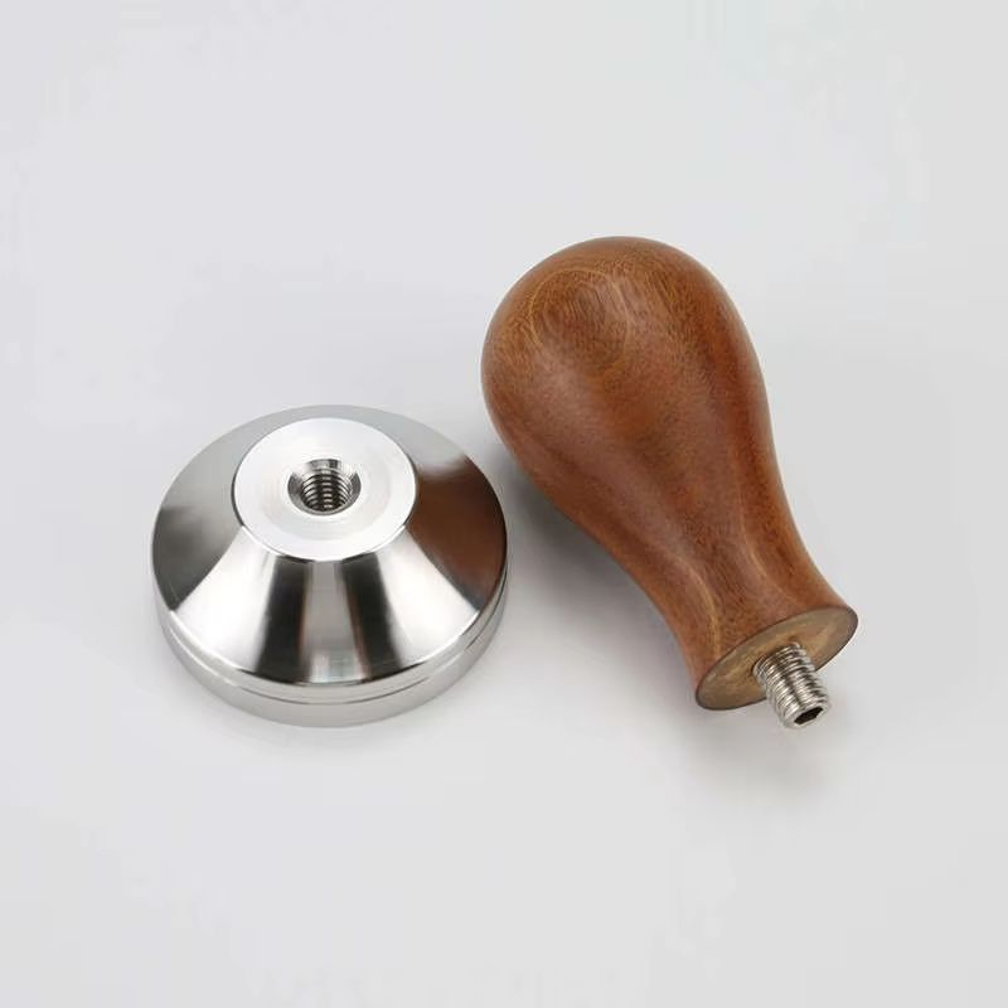 Premium Adjustable Coffee Tamper With Wooden Handle  Stainless Steel Base 201in209in224in230in 9