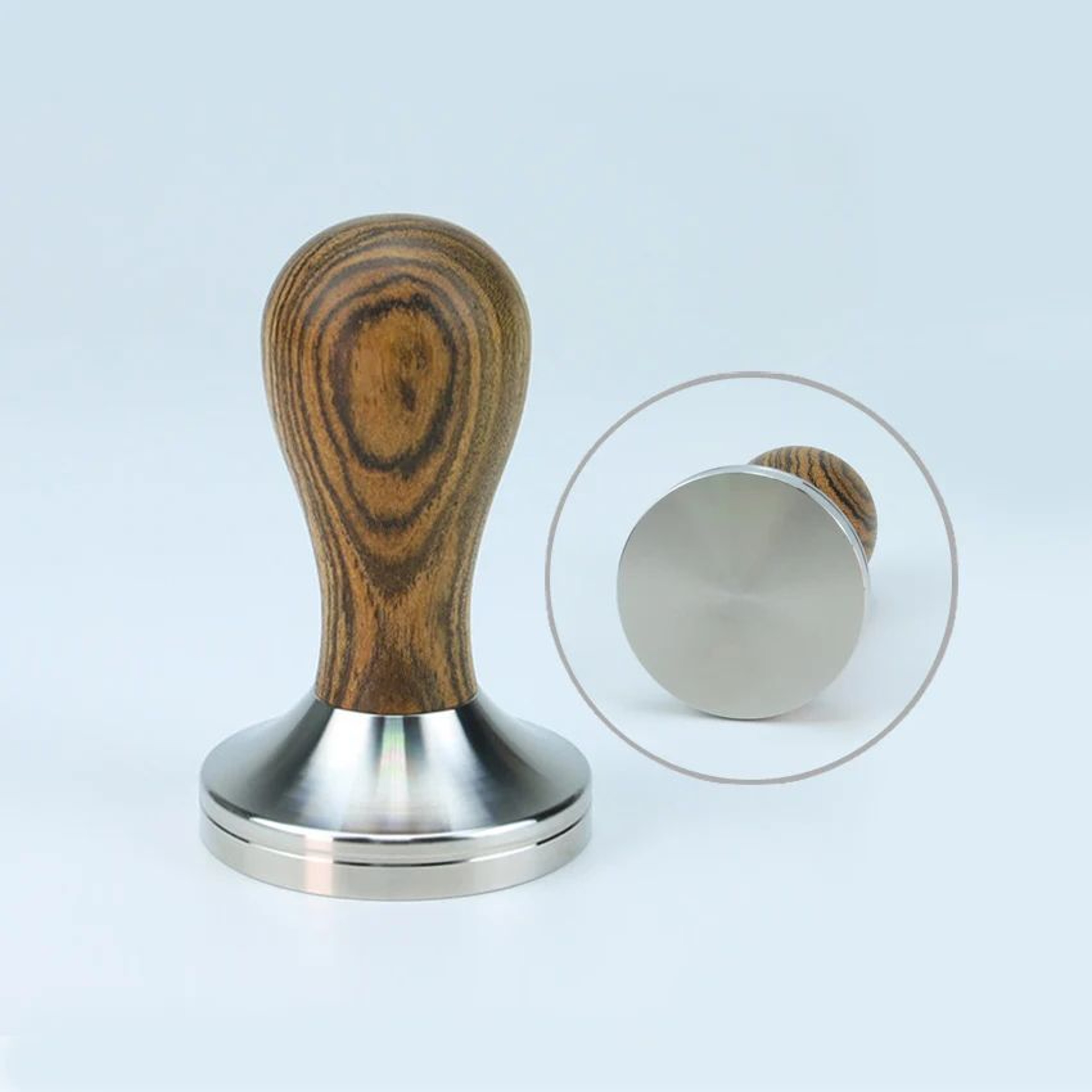 Premium Adjustable Coffee Tamper With Wooden Handle  Stainless Steel Base 201in209in224in230in 2