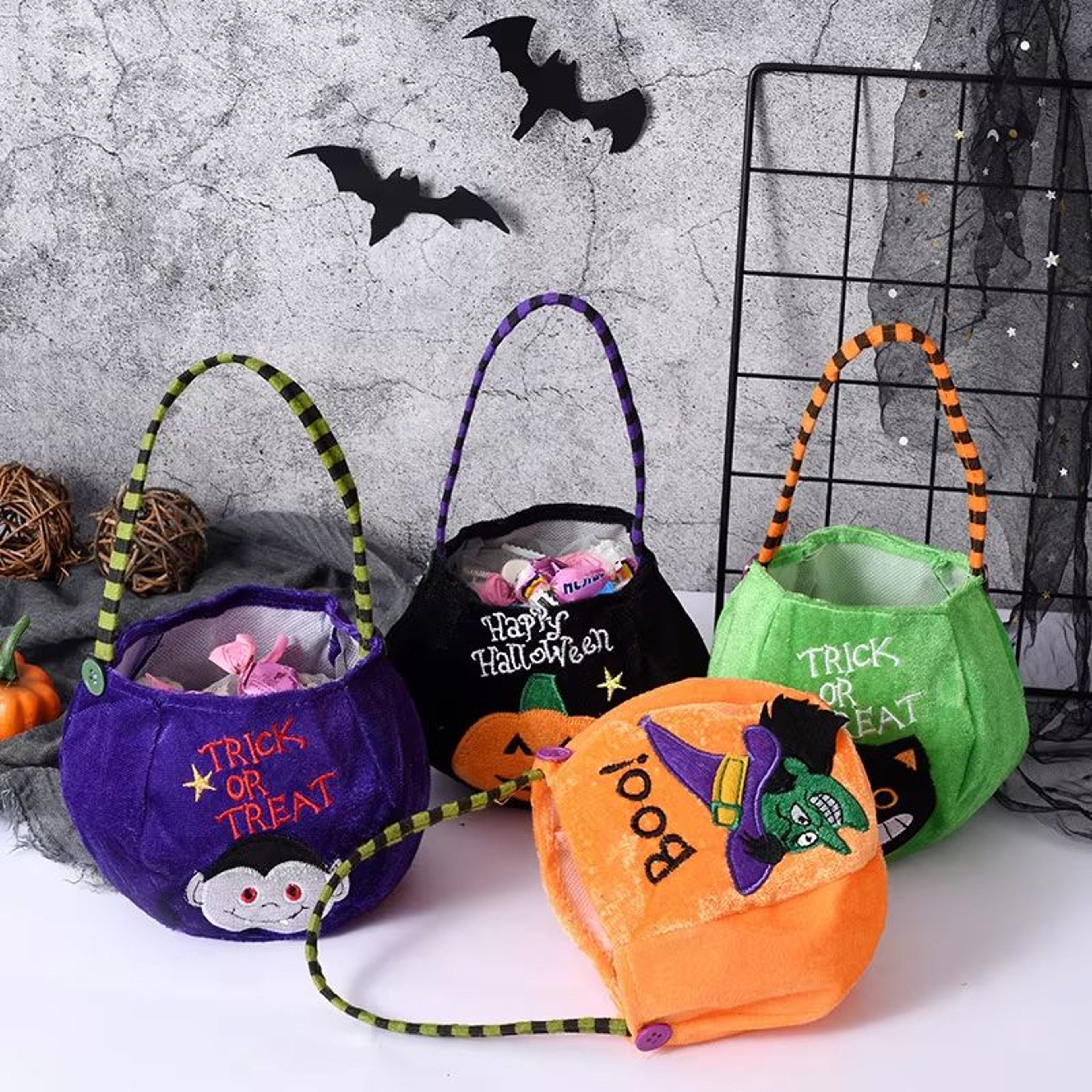 Cute 3D Halloween Pumpkin Candy Bag Portable TrickOrTreat Handbag 3