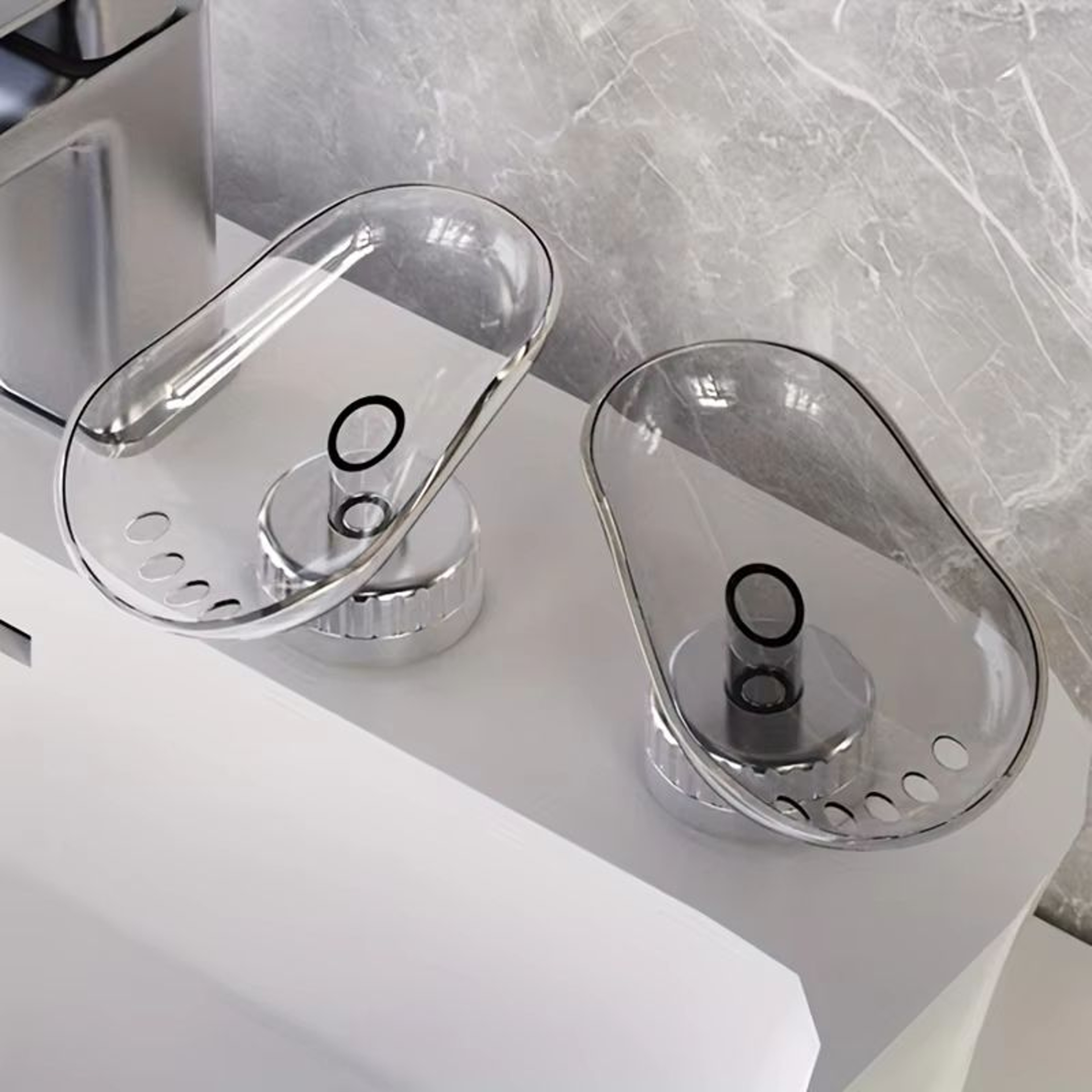 PunchFree Suction Cup Soap Dish Plastic Bathroom Soap Tray Portable Soap Drying Rack For Bathroom A 4