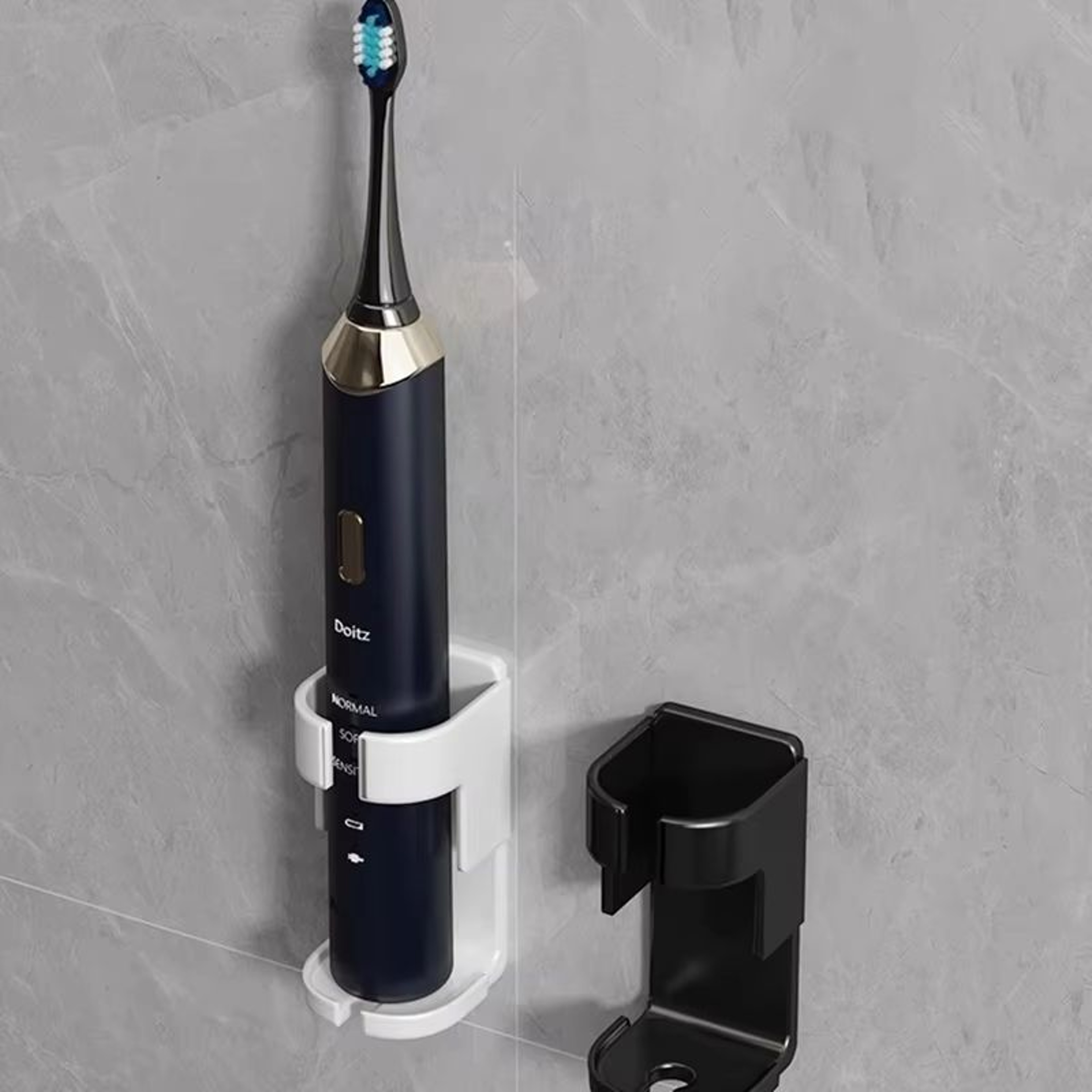 Wall Mounted Toothbrush Holder NoDrill Electric Toothbrush Organizer Space Saving Bathroom Storage  4