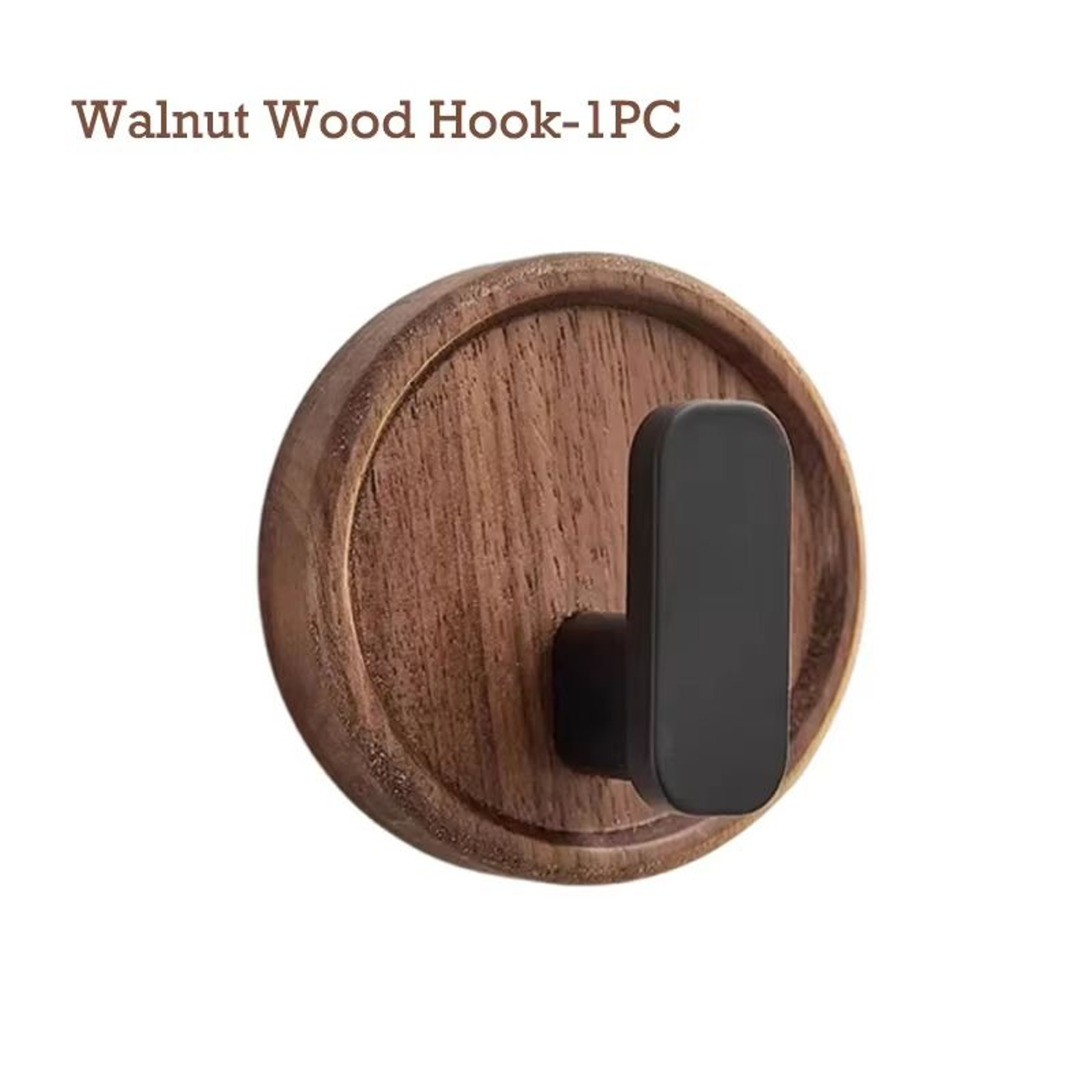 PunchFree Walnut Wood Wall Hooks Circular Coat Key And Towel Hook Organizer For Bathroom Kitchen An 6