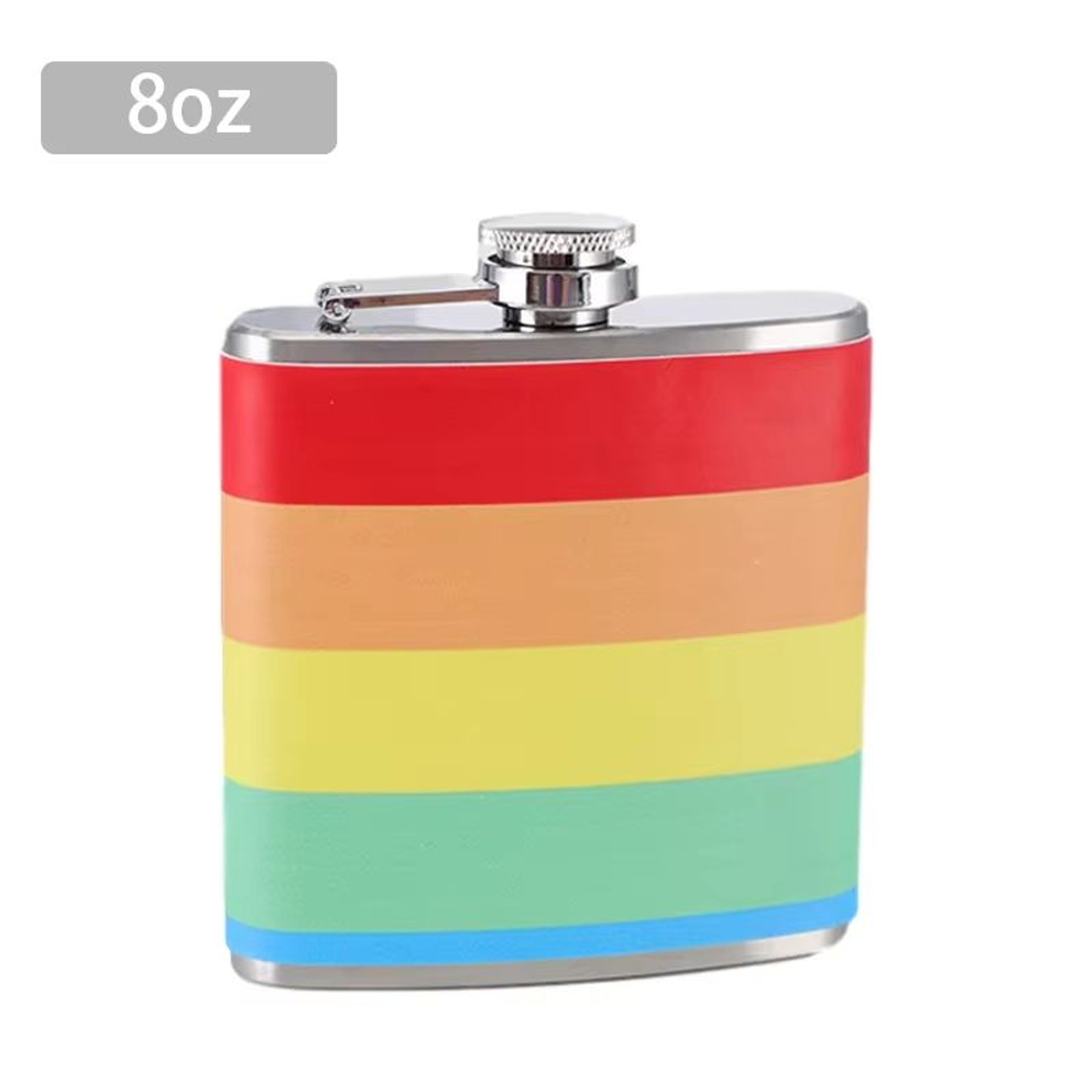 Rainbow Stainless Steel Hip Flask 6oz 7oz 8oz Portable Whiskey Flask For Weddings Travel And Brides 6