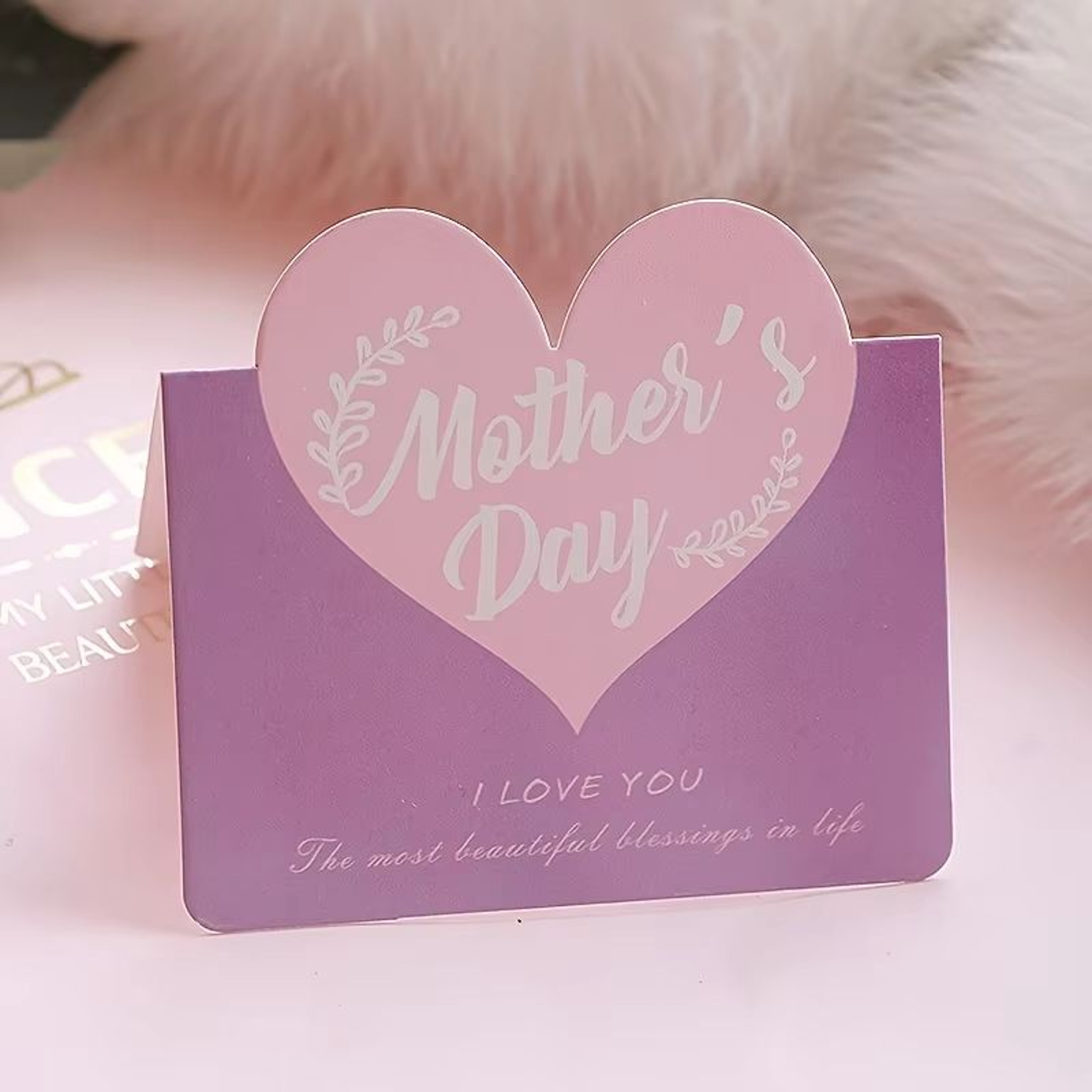 10PCS Greeting Card Set Happy Mothers Day And HeartShaped Fathers Day Handwritten Blessing Cards 8