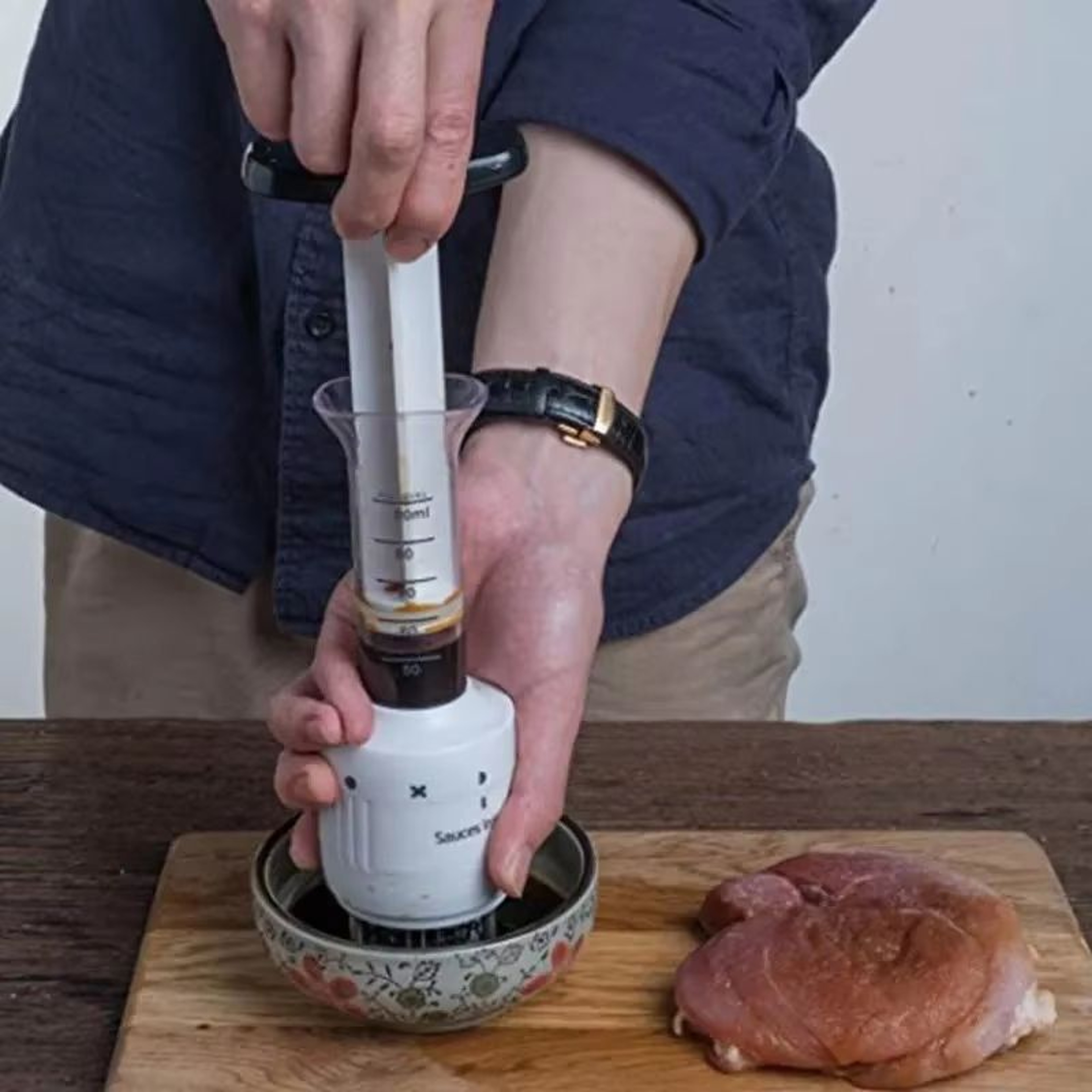 Multifunctional Meat Tenderizer Needle With Marinade Injector Syringe  Stainless Steel Kitchen Tool 4