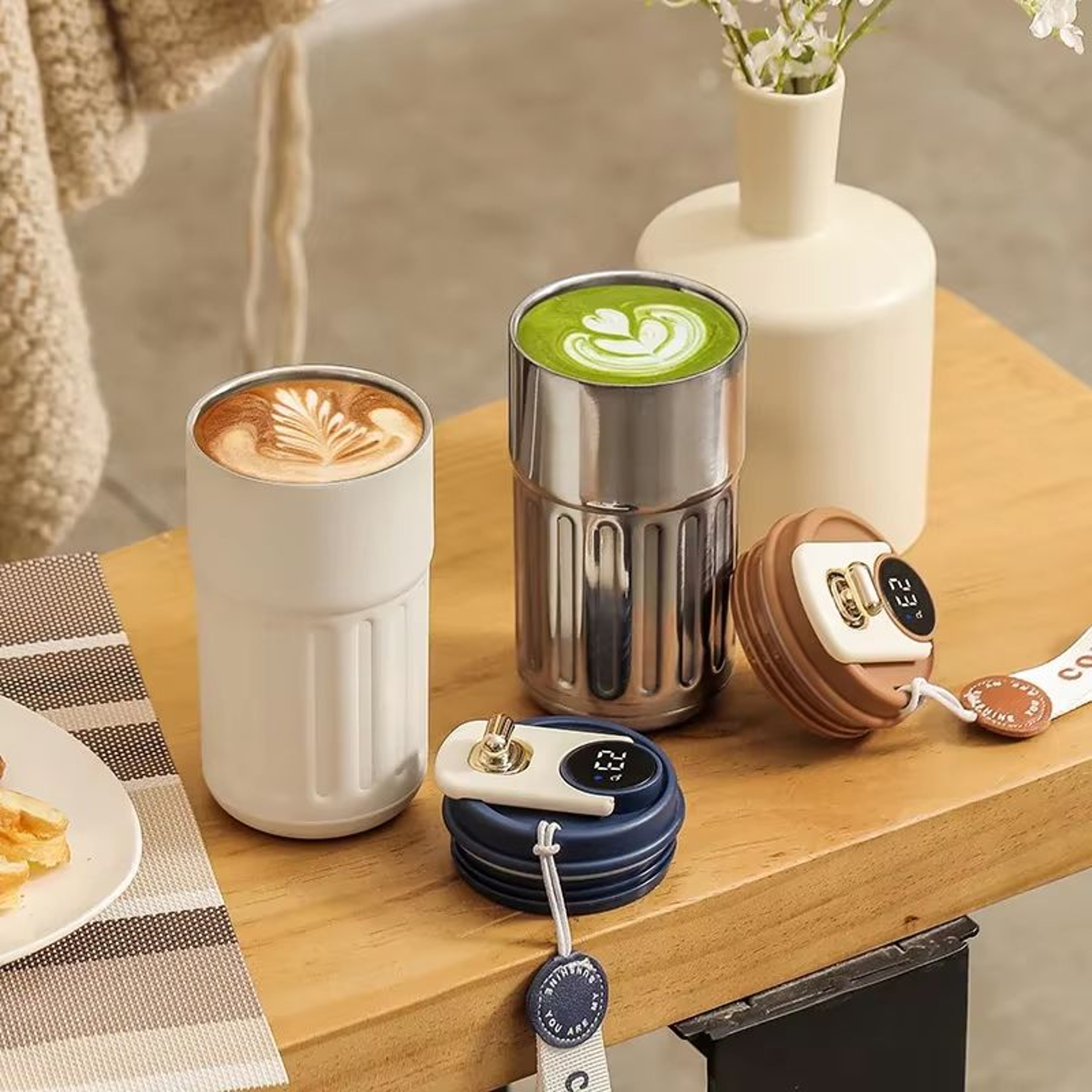 Smart Temperature Display Stainless Steel Vacuum Thermos Bottle 450ML Insulated Coffee Mug 5