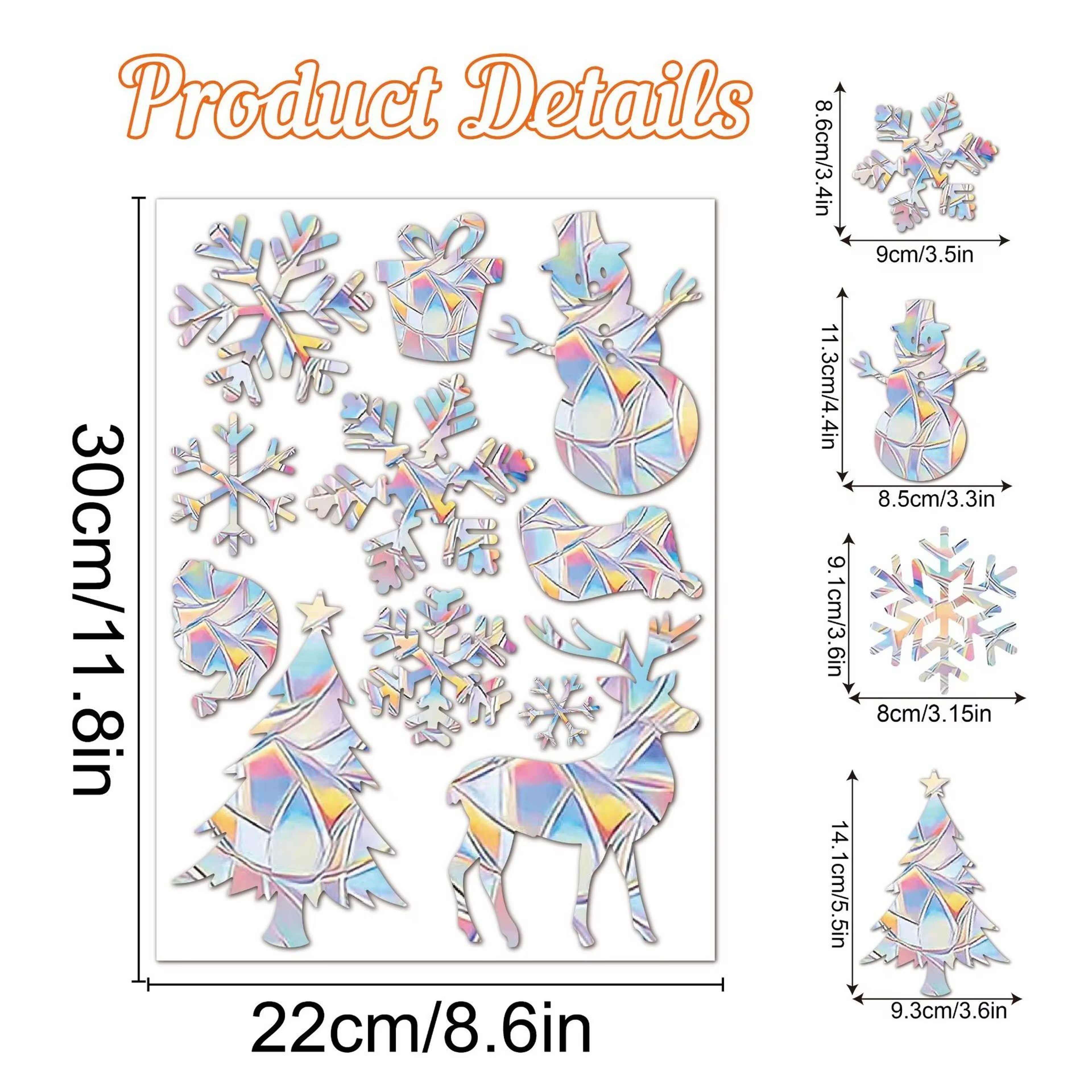 Rainbow Prism Window Sticker For Glass Cat Stars Moon Anti Collision Decoration 8