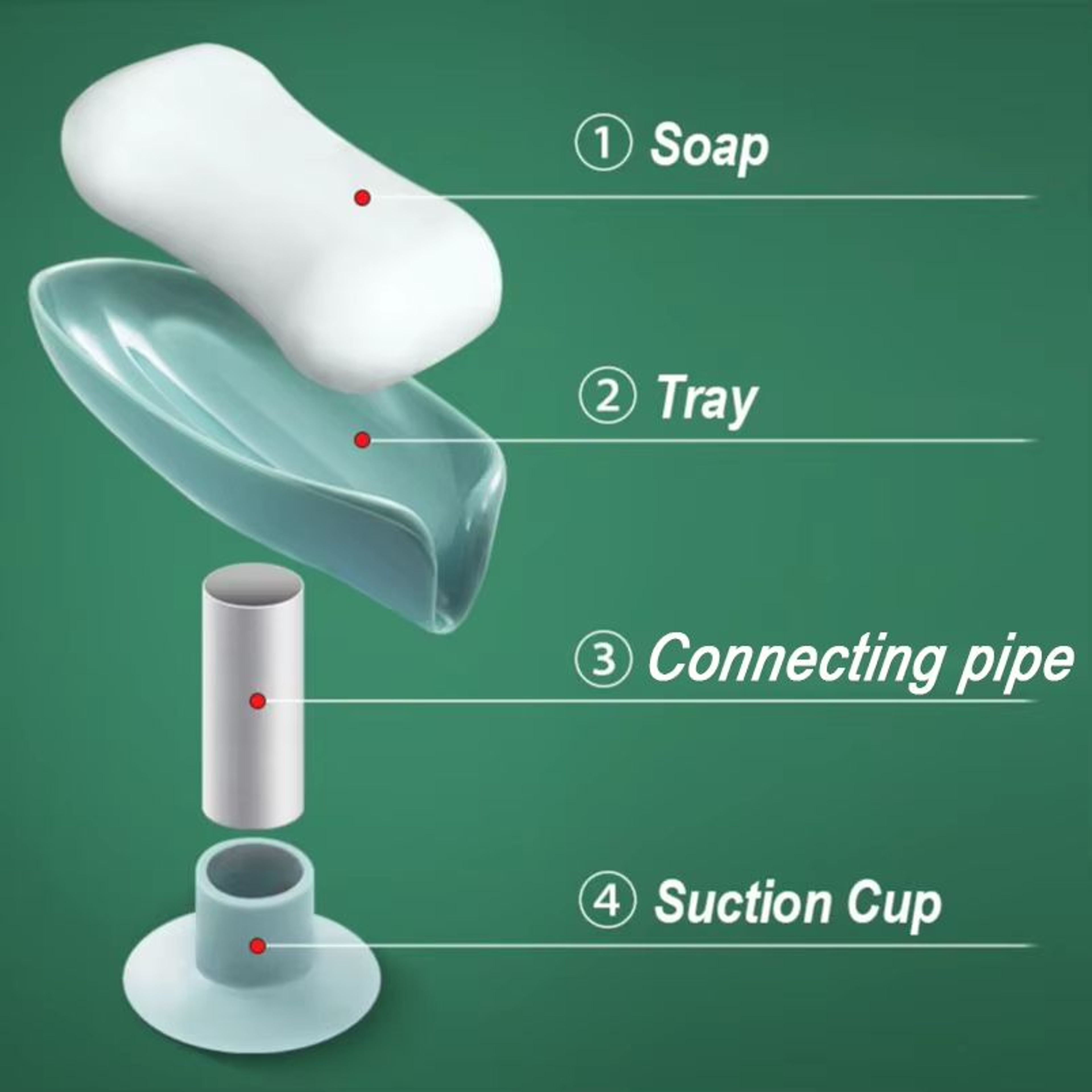 Leaf Shape Suction Cup Soap Holder Soap Dish Tray For Bathroom 1