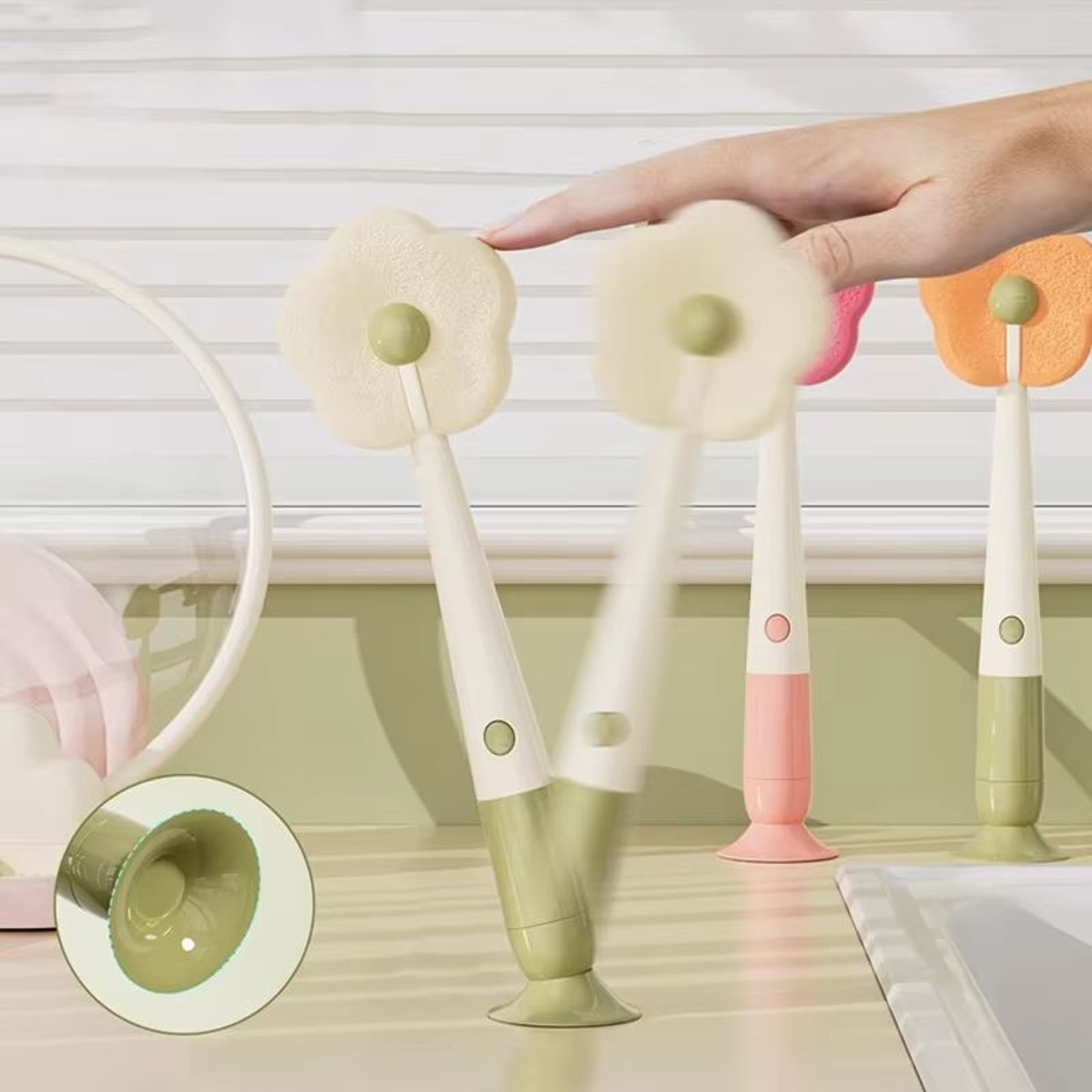 3in1 Baby Bottle And Travel Mug Cleaning Brush Long Handle Portable Scrubber 2