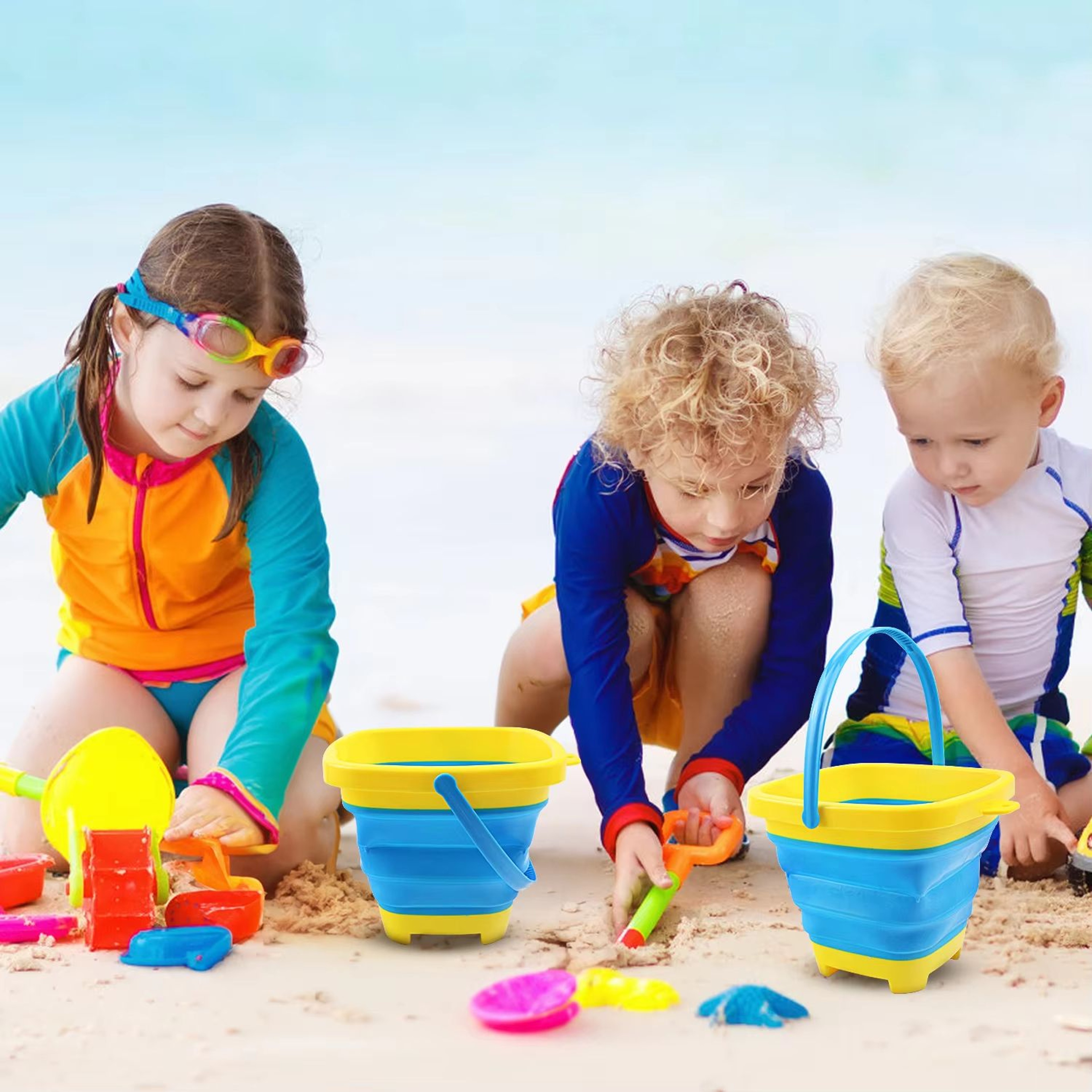 Multifunctional Folding Beach Bucket Portable Water And Outdoor Utility Bucket 1
