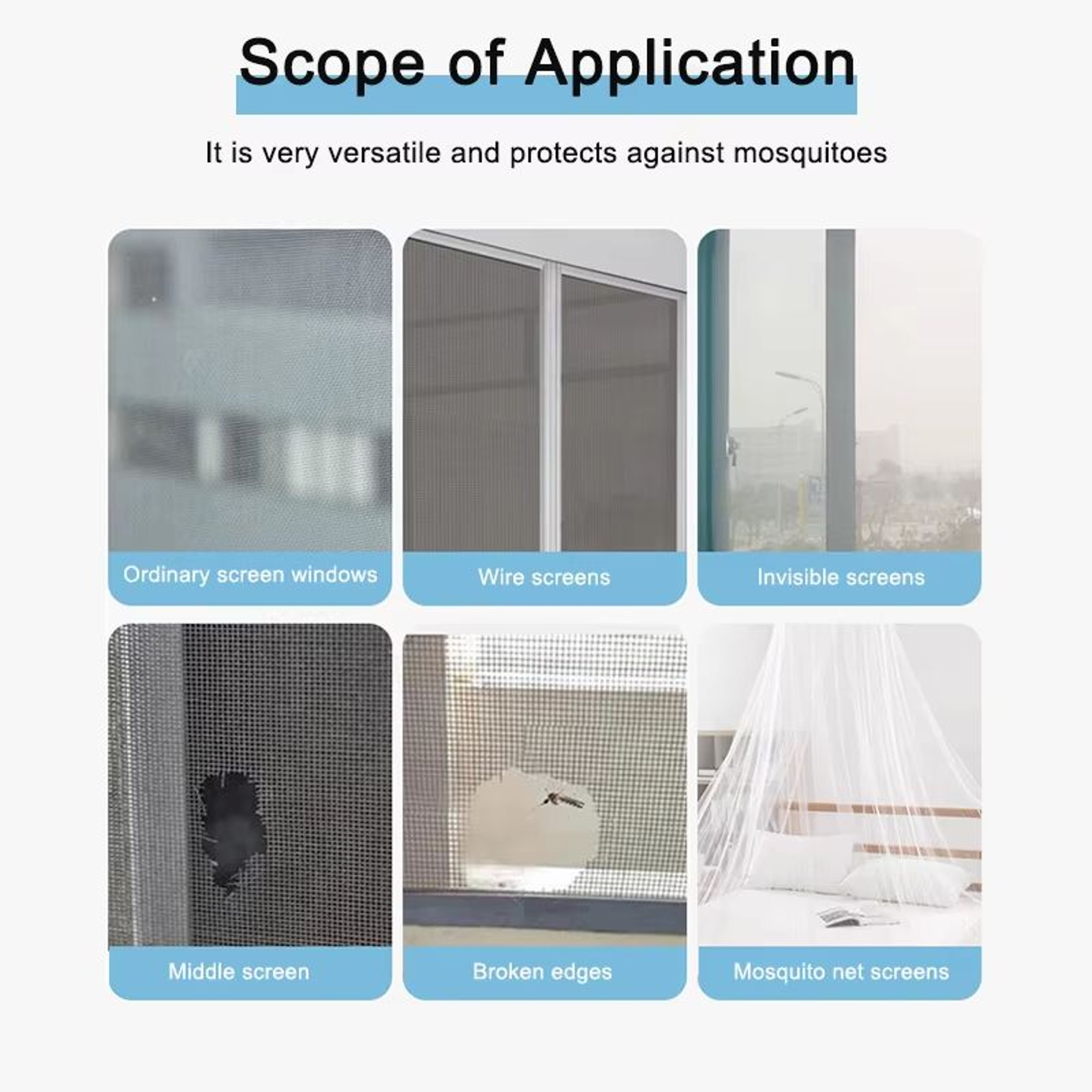 Self Adhesive Window Screen Repair Tape Mesh Sticker Anti Mosquito Net Fix 3