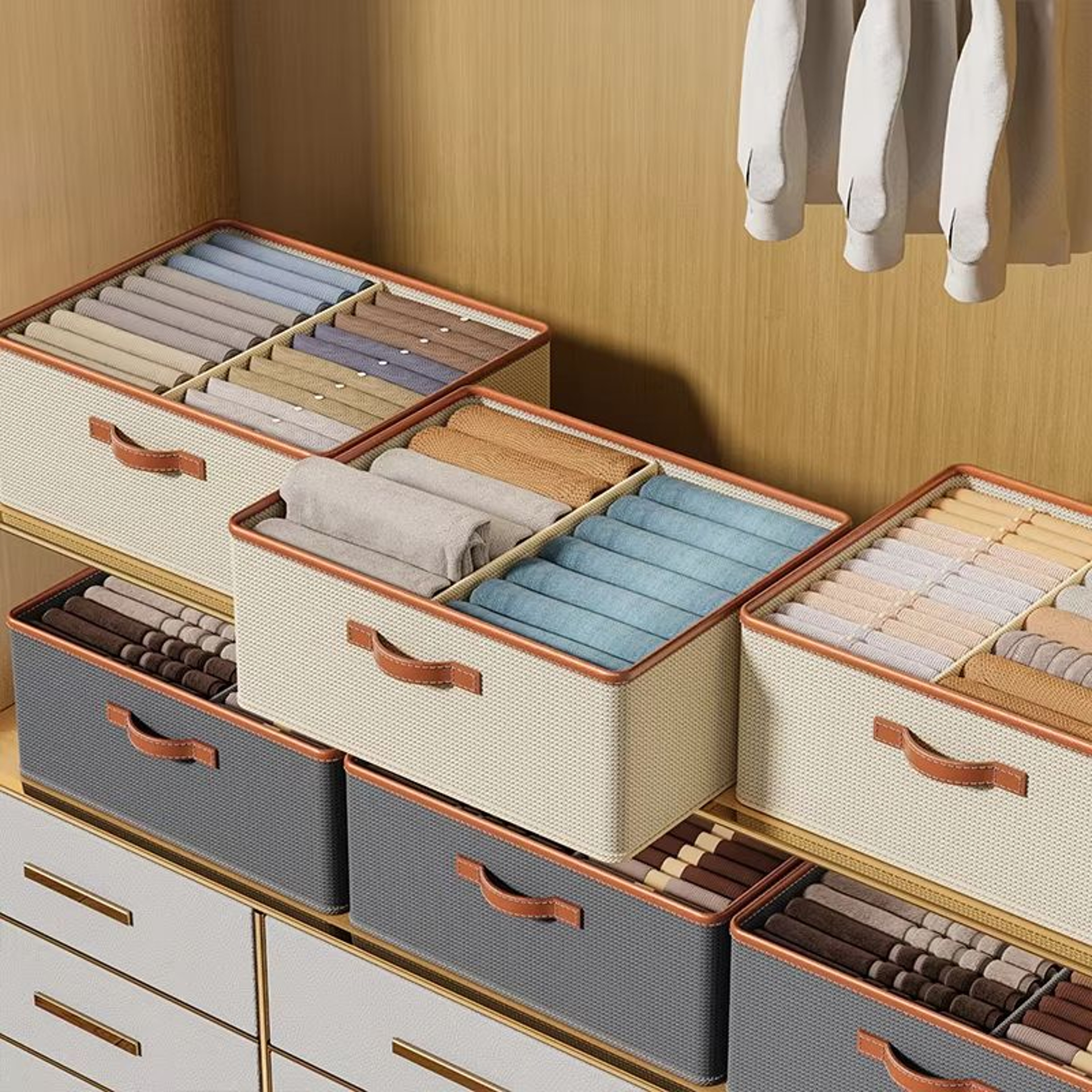 Foldable Clothes Storage Organizer Box For Closet And Drawer Organization 3