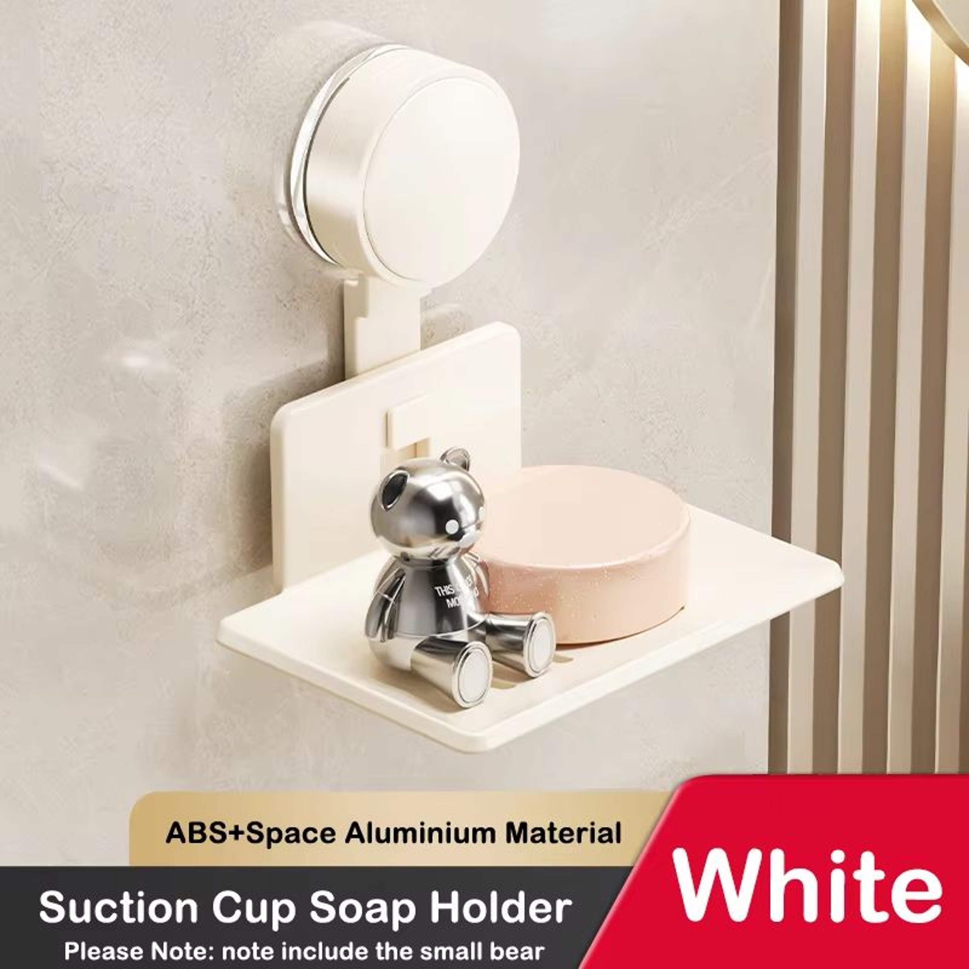 Suction Cup Wall Mounted Soap Holder With Drain Rack Bathroom Storage Organizer 7