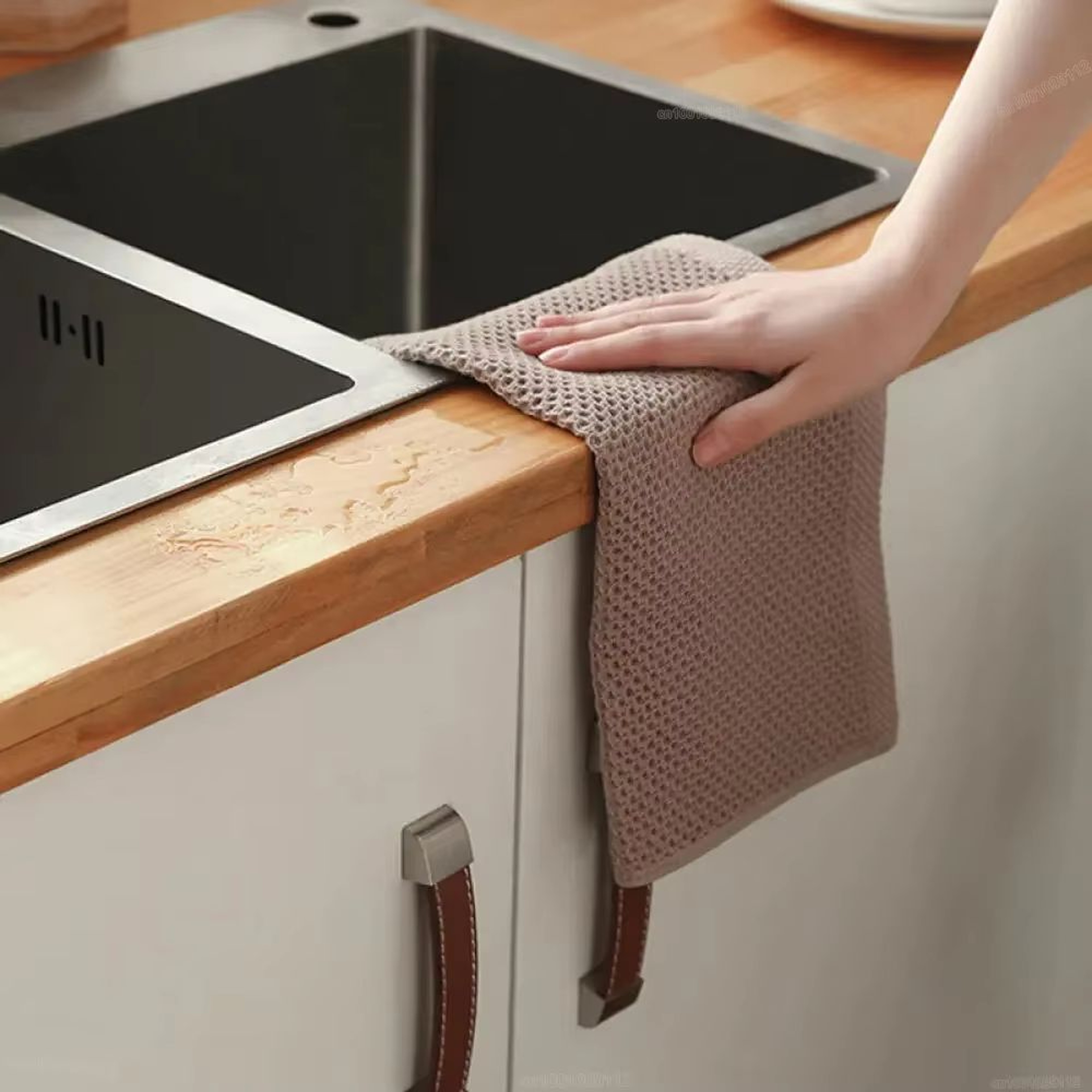 Ultra Soft Cotton Kitchen Towels 4Pack Absorbent Magic Cleaning Cloths 3
