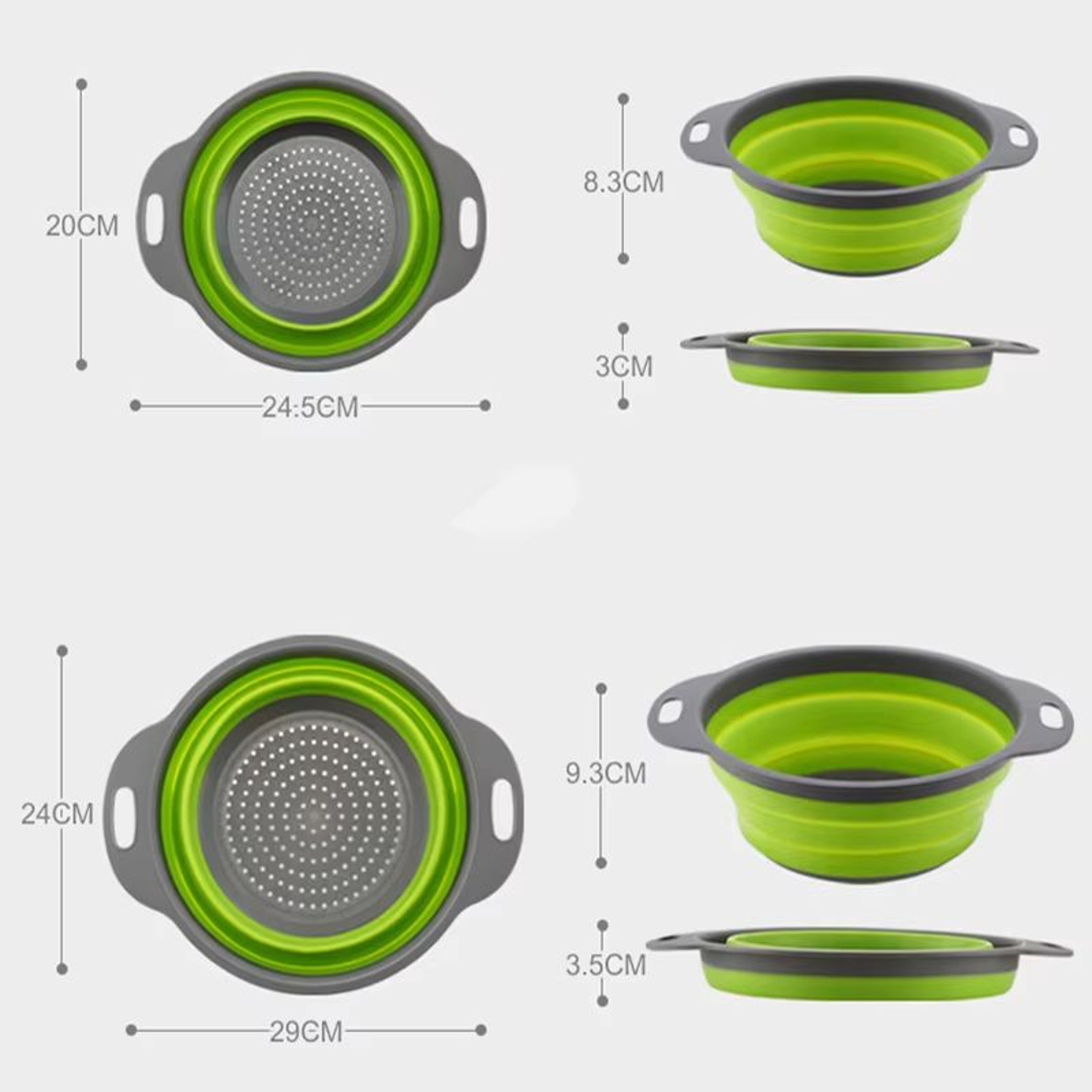 Collapsible Silicone Colander Drain Basket Folding Vegetable And Fruit Washing Strainer 5