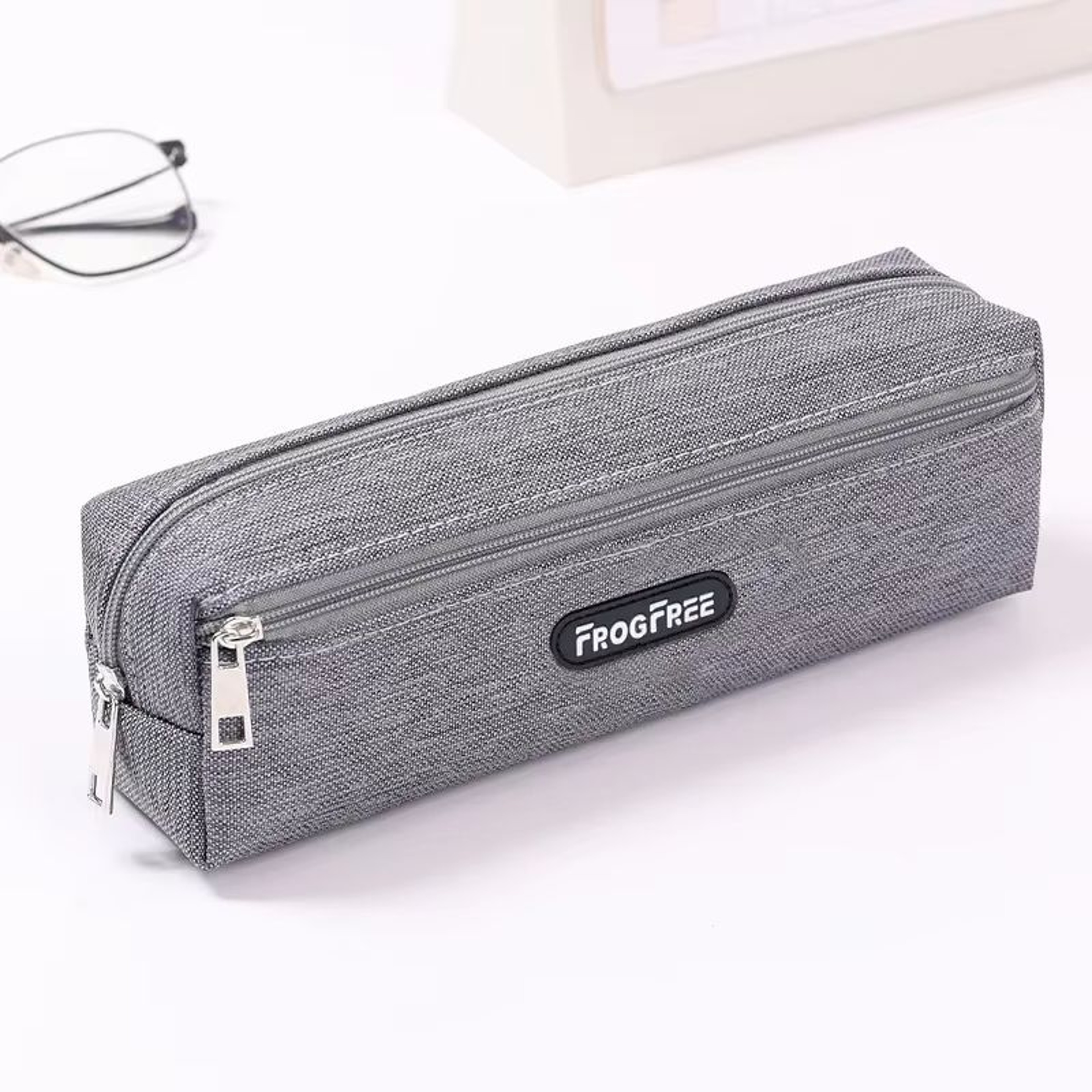 Canvas Pencil Case With Zipper Rectangular Stationery Pouch 9