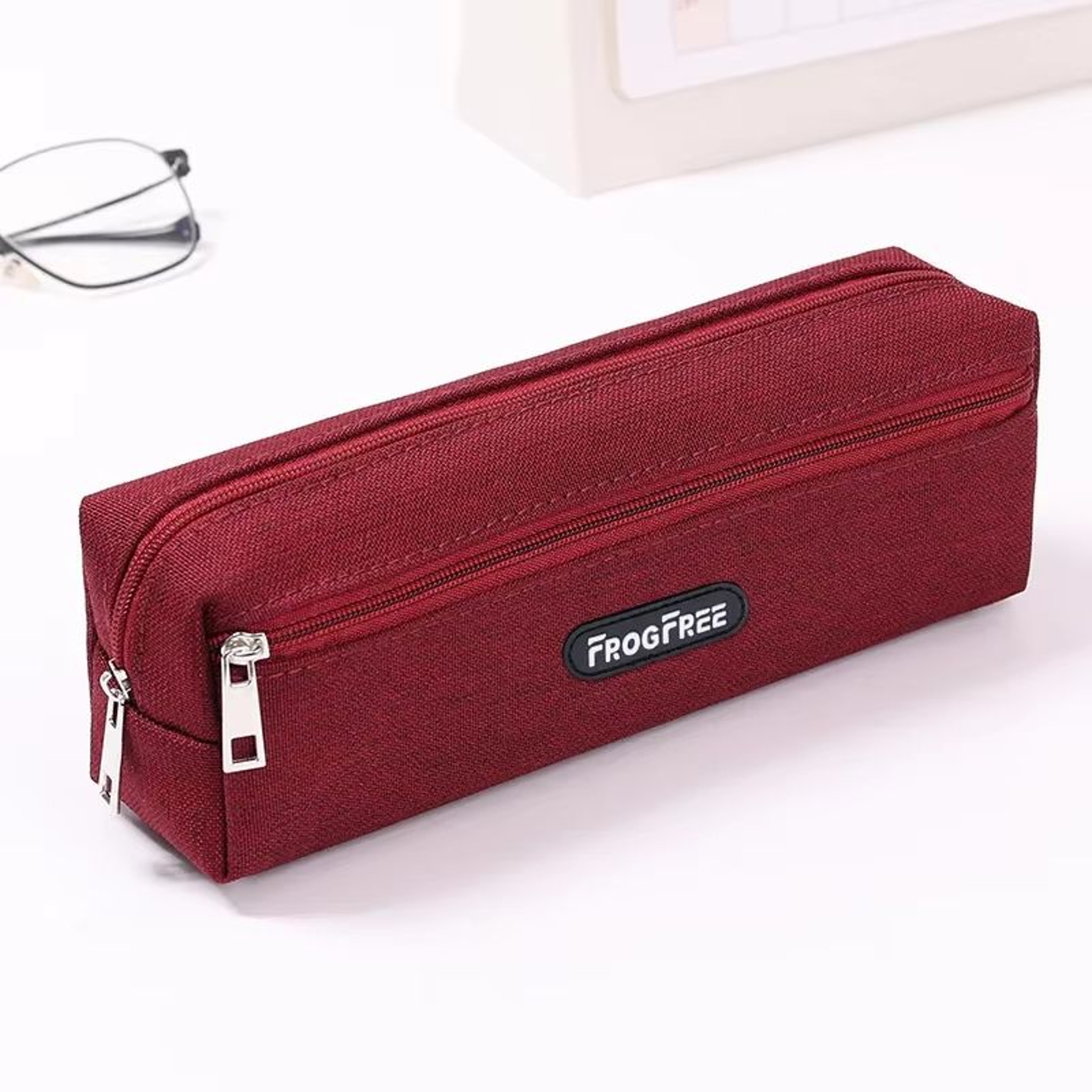 Canvas Pencil Case With Zipper Rectangular Stationery Pouch 11