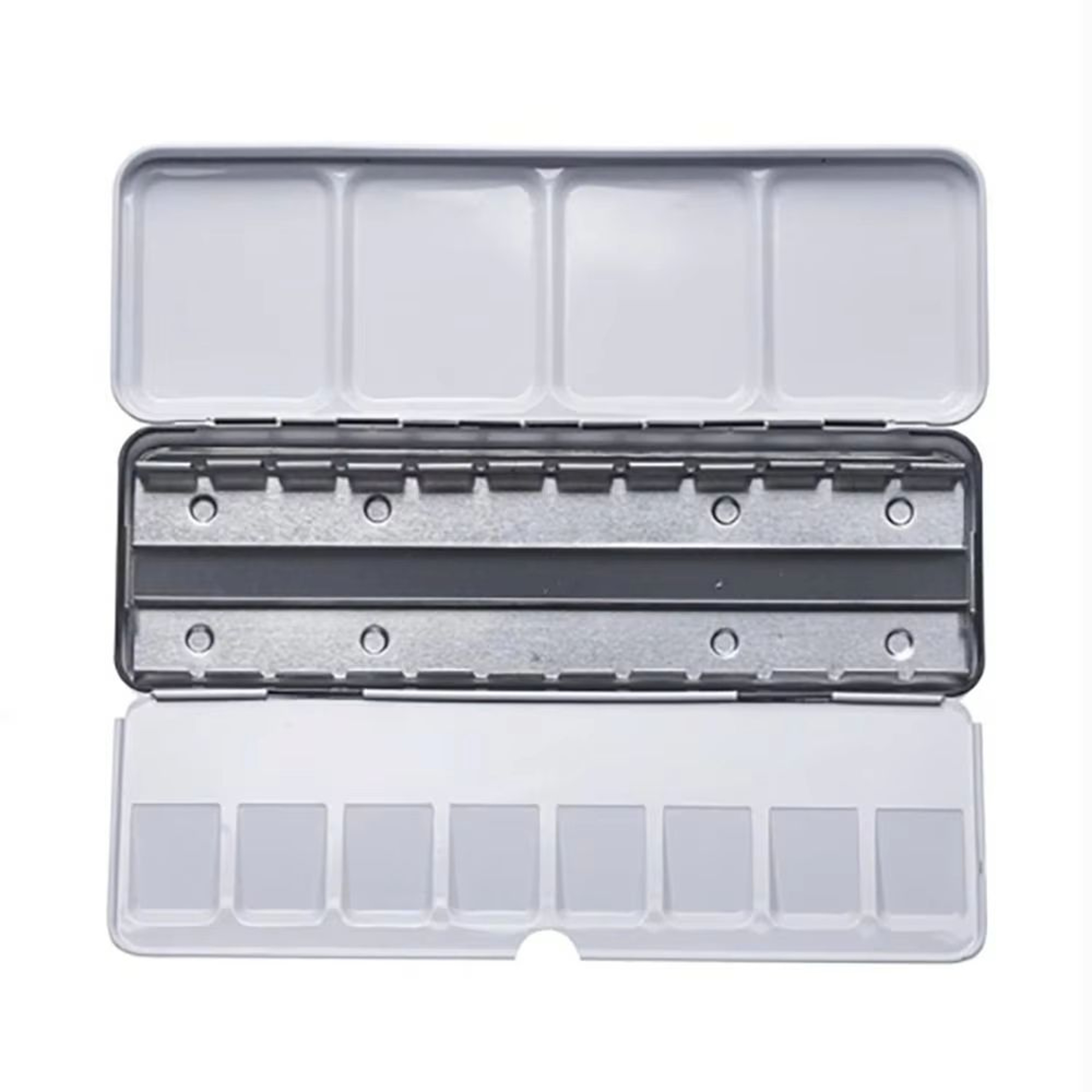 Large Metal Watercolor Tin With FoldOut Palette And 52 Empty HalfPan Wells For Artists 7