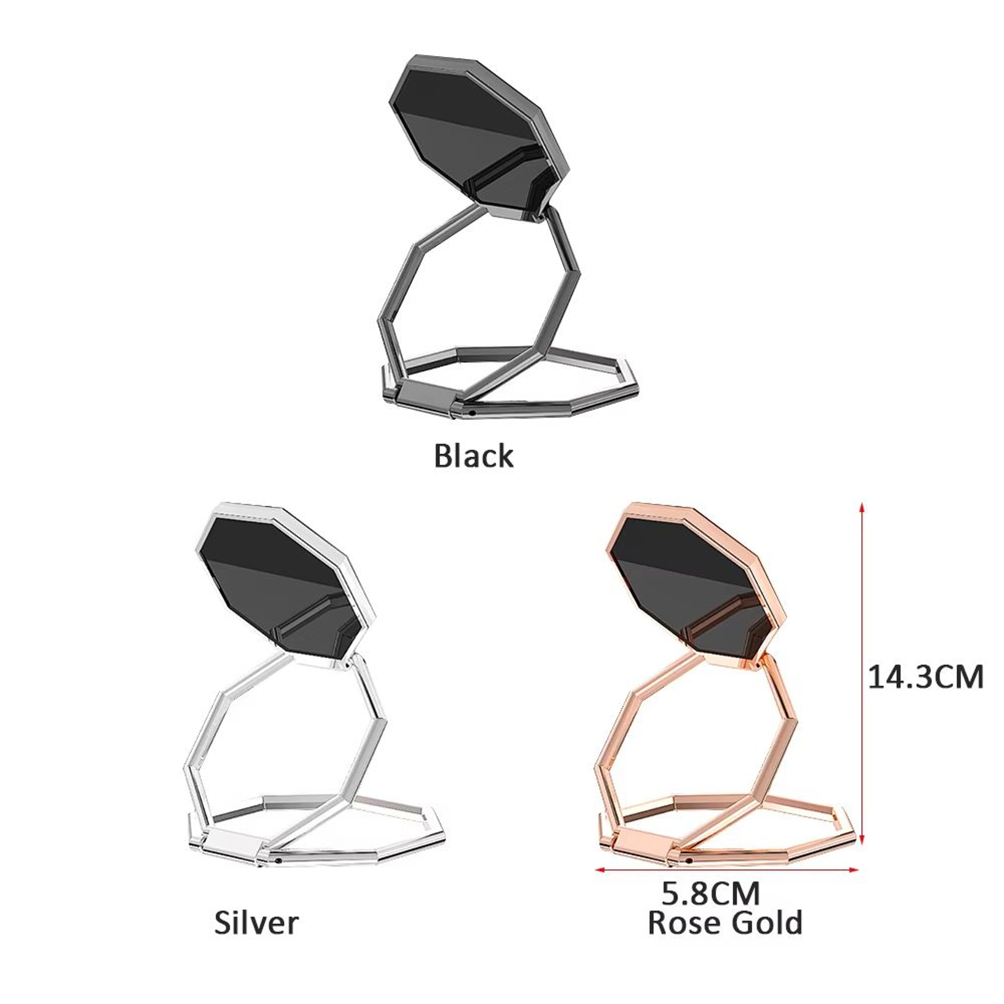 360 Rotating Foldable Phone Stand With UltraThin Metal Ring Holder And MultiAngle Kickstand 4