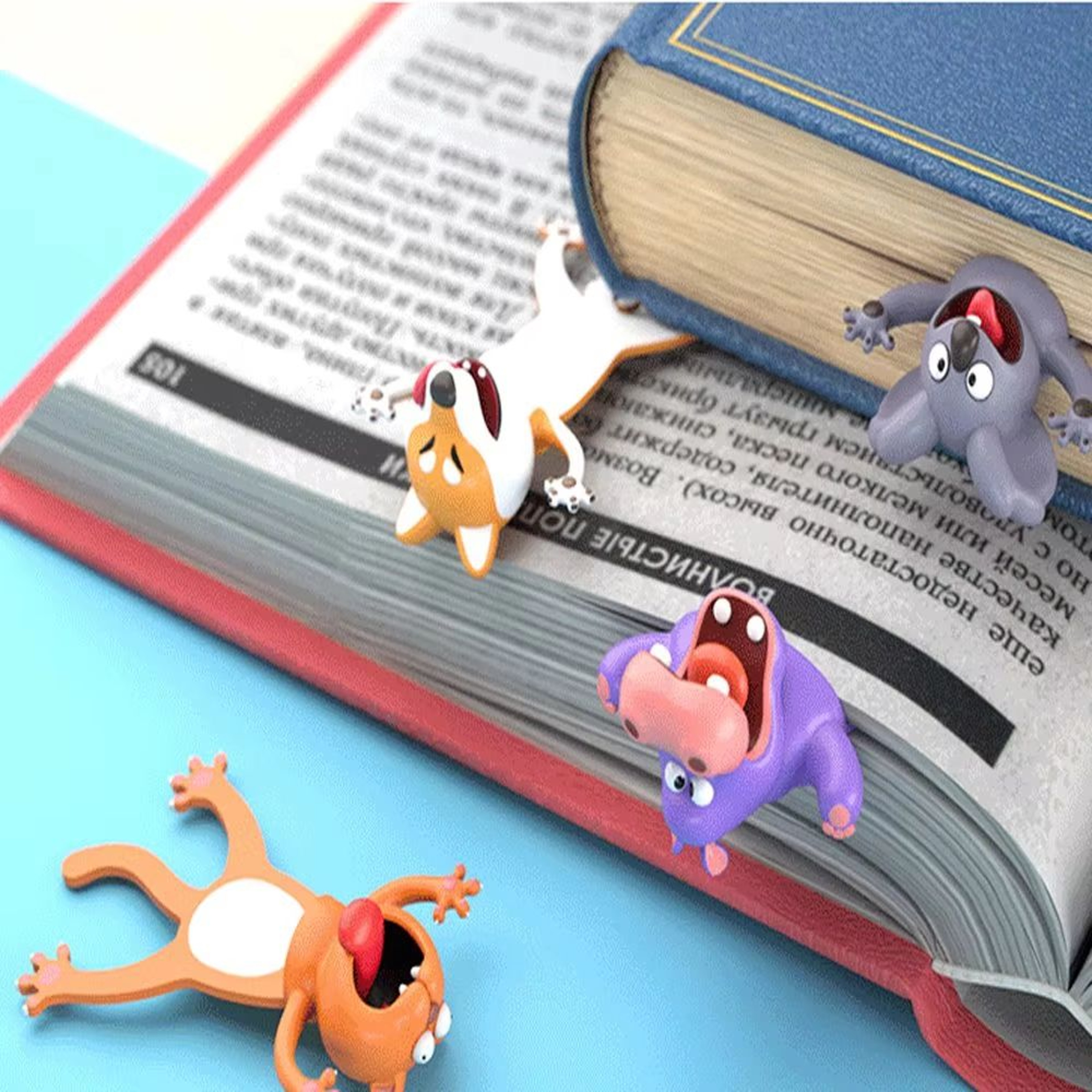3D Stereo Cartoon Animal PVC Bookmarks Cute Cat And Friends Page Markers For School And Gifts 2