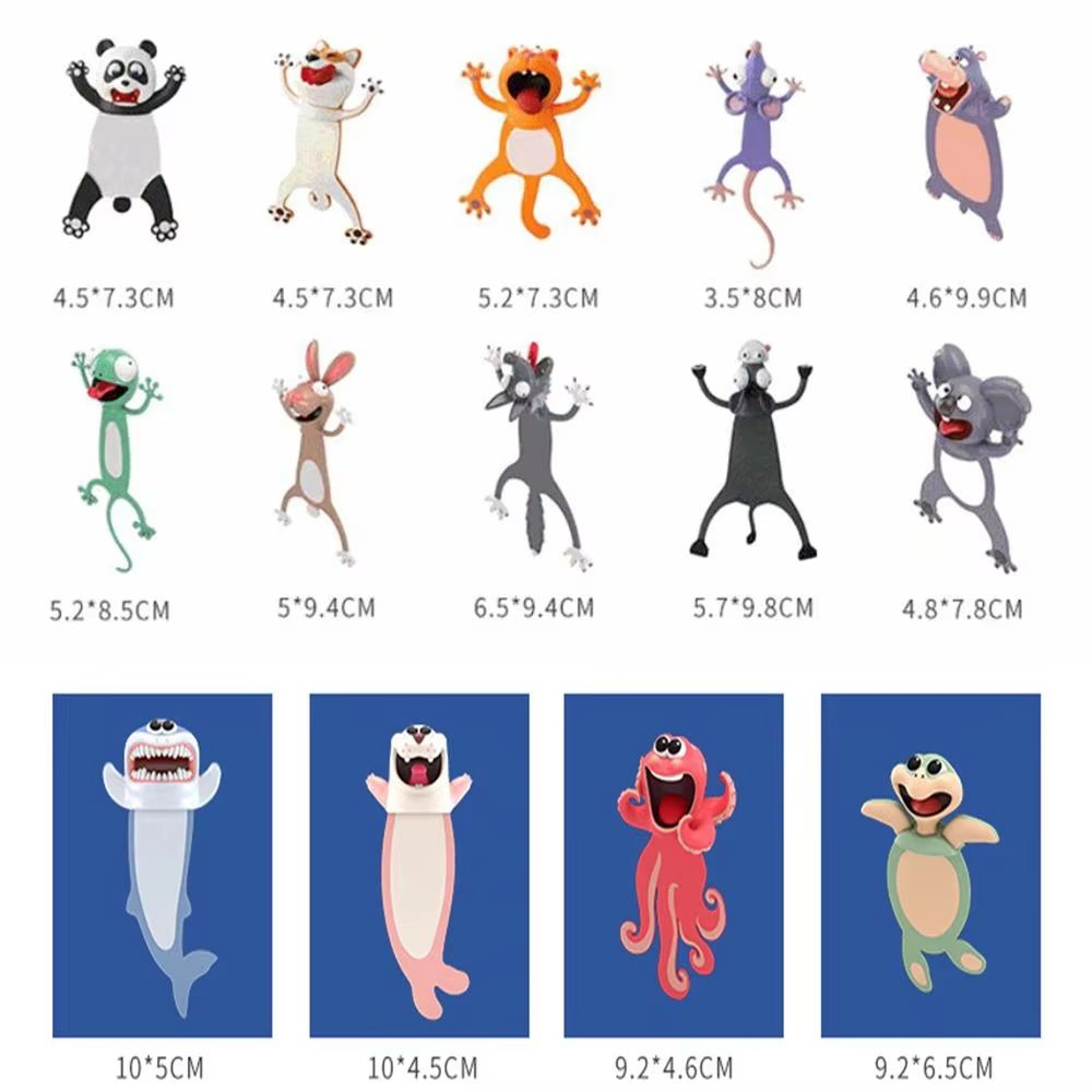 3D Stereo Cartoon Animal PVC Bookmarks Cute Cat And Friends Page Markers For School And Gifts 5