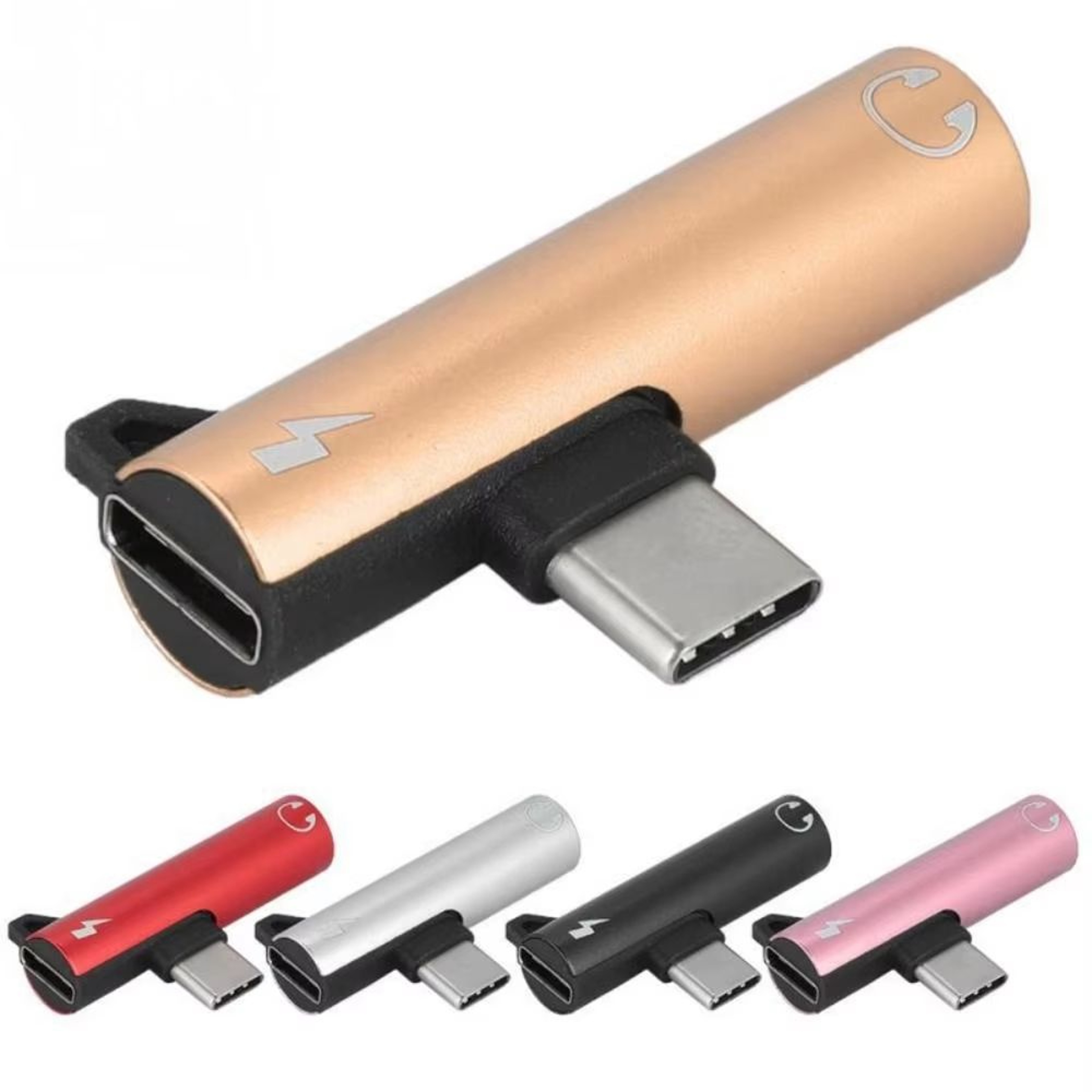 2in1 USBC To 35 Mm Jack And Charging Adapter With 90 Elbow Alloy Connector 0