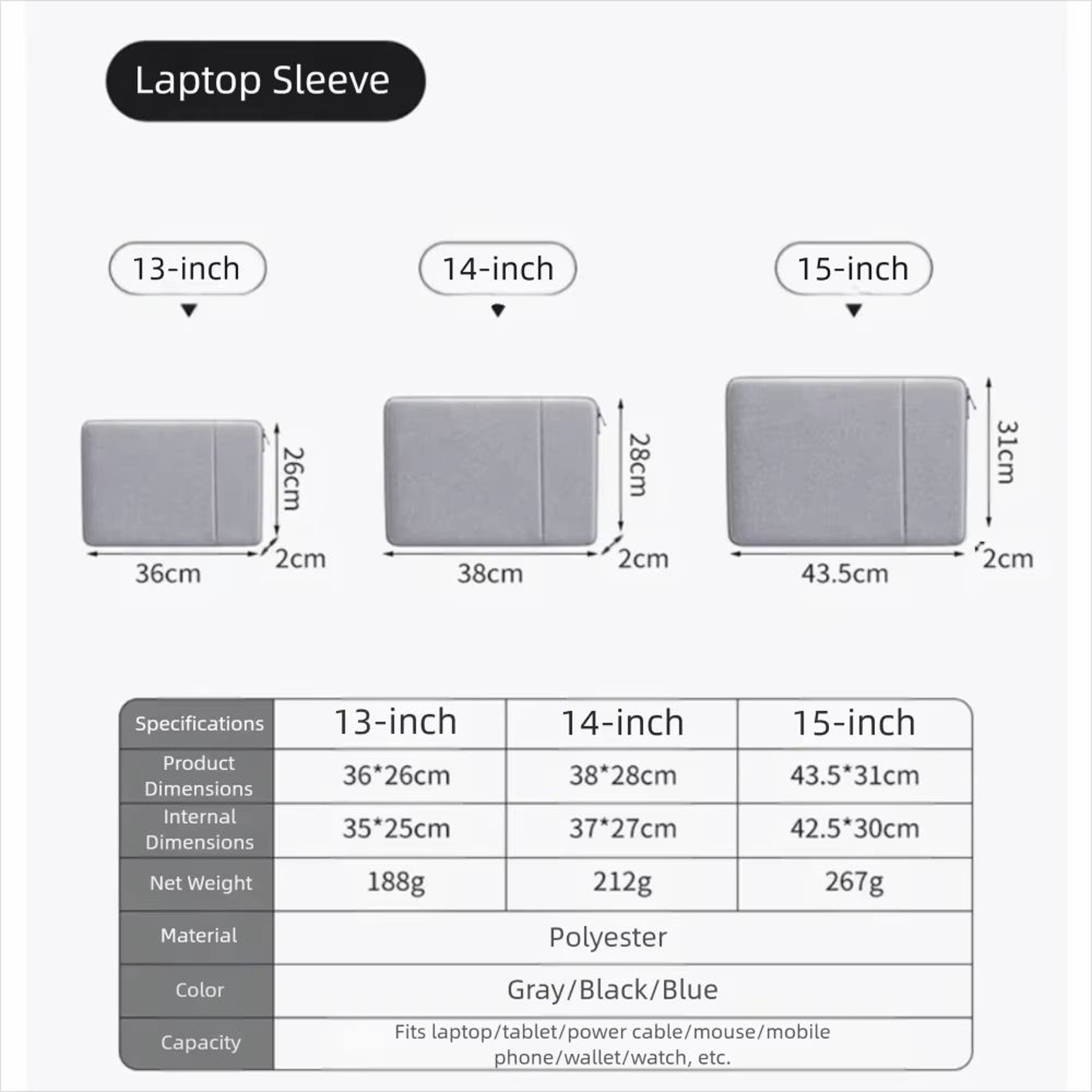 Shockproof WaterResistant Padded Laptop Sleeve Bag For 1331415 Inch 3