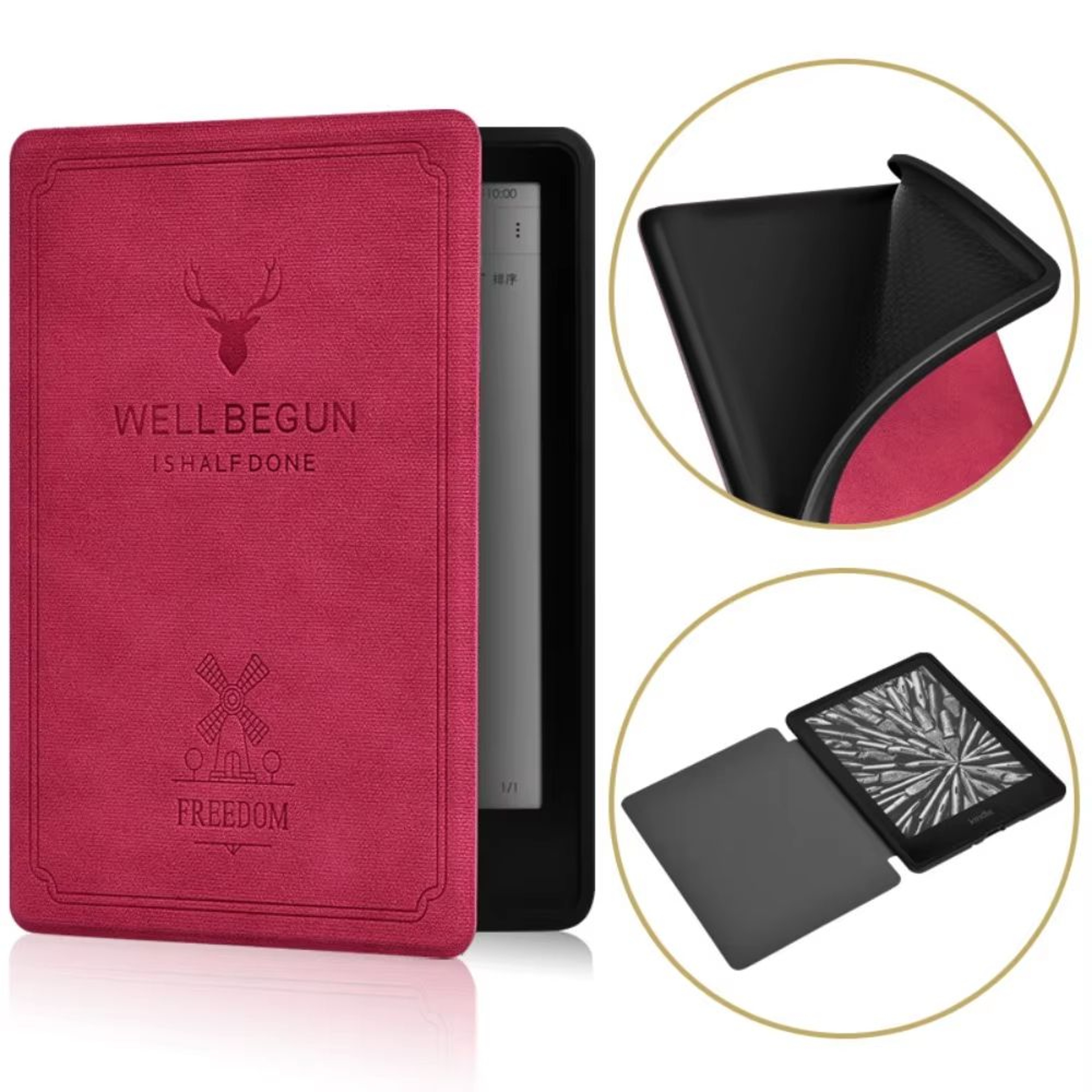 Auto SleepWake PU Leather Shockproof EReader Case For Kindle Paperwhite 7 Inch 10