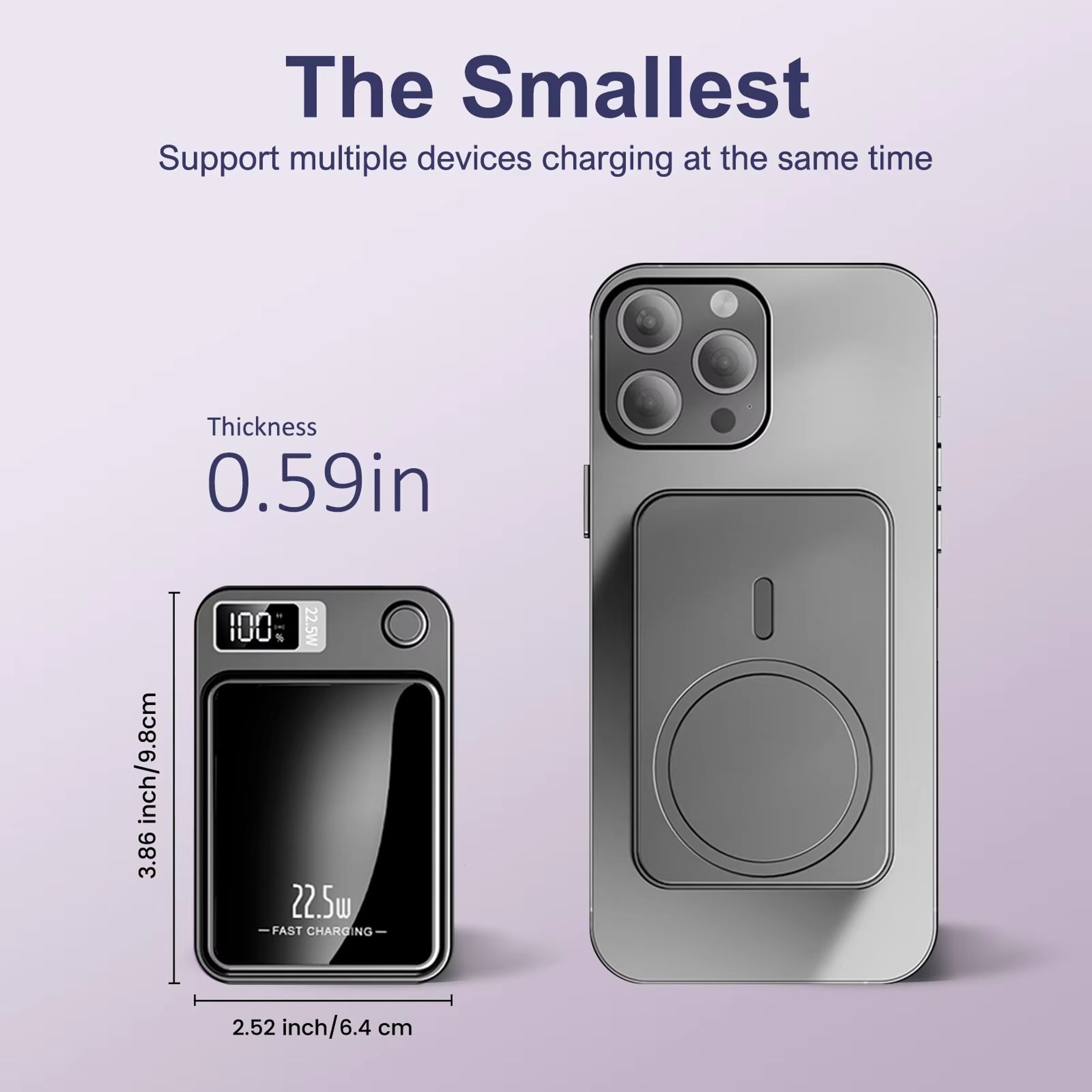 10000mAh Magnetic Wireless Power Bank With 225W Fast PD Charging 1
