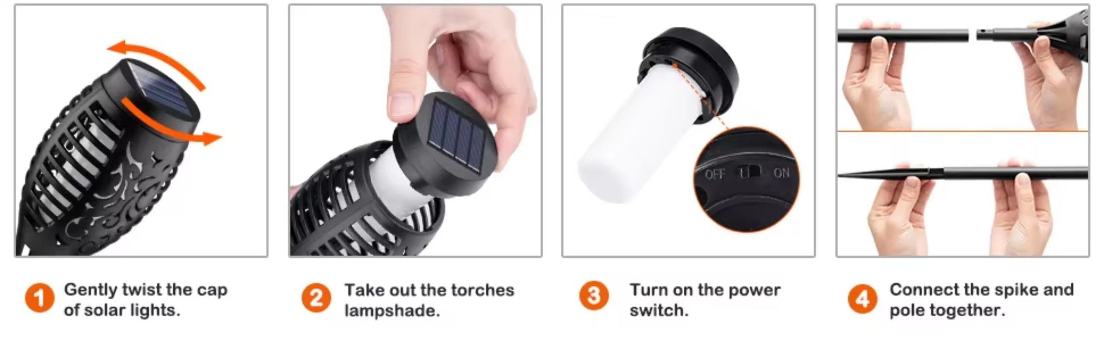 12 LED Solar Flame Torch Light Waterproof Outdoor Solar Torch Lights For Garden Yard And Pathway De 4