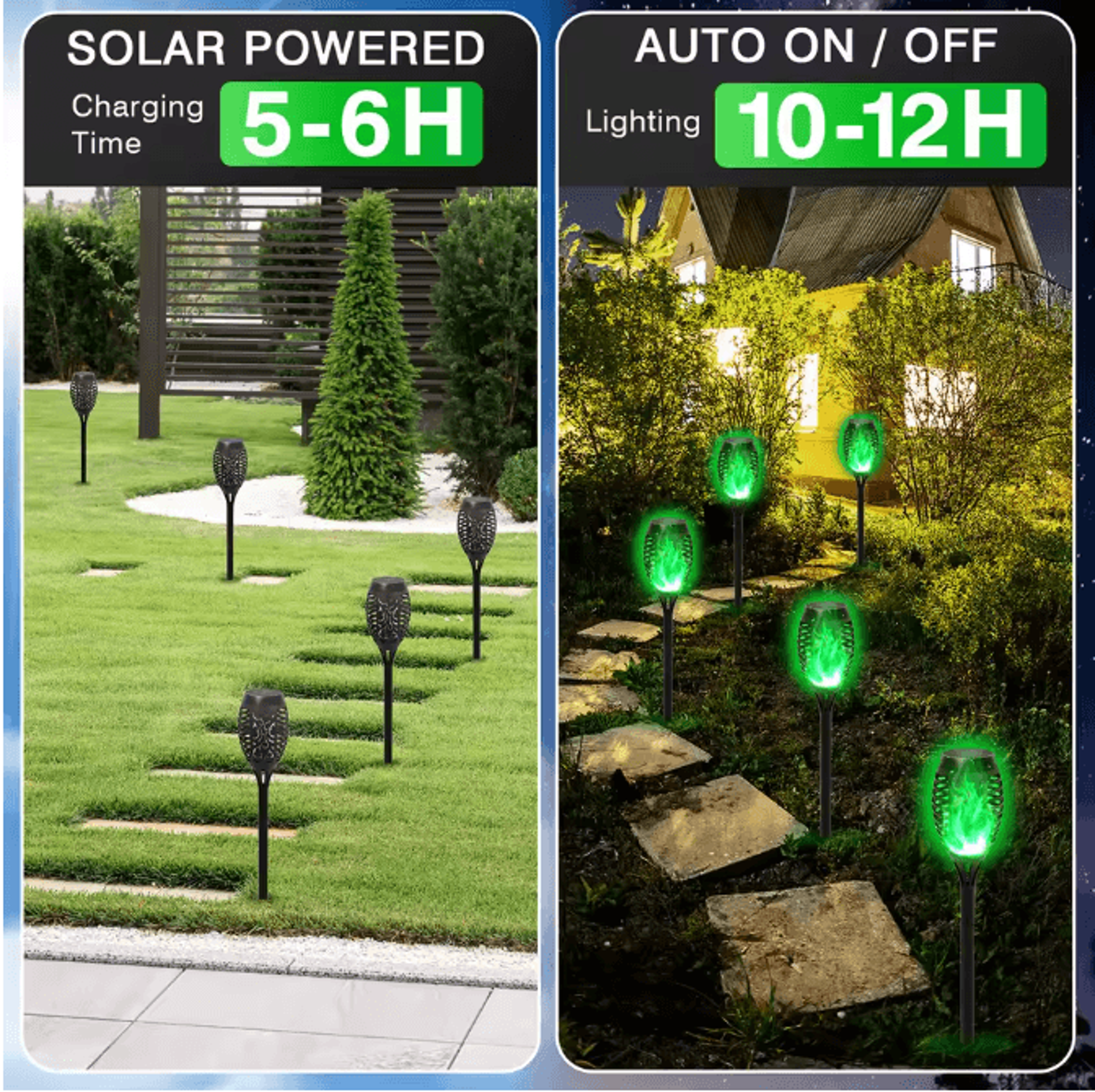 Solar Flickering Flame Outdoor Garden Light Landscape Stake Waterproof Solar Yard Decor 3